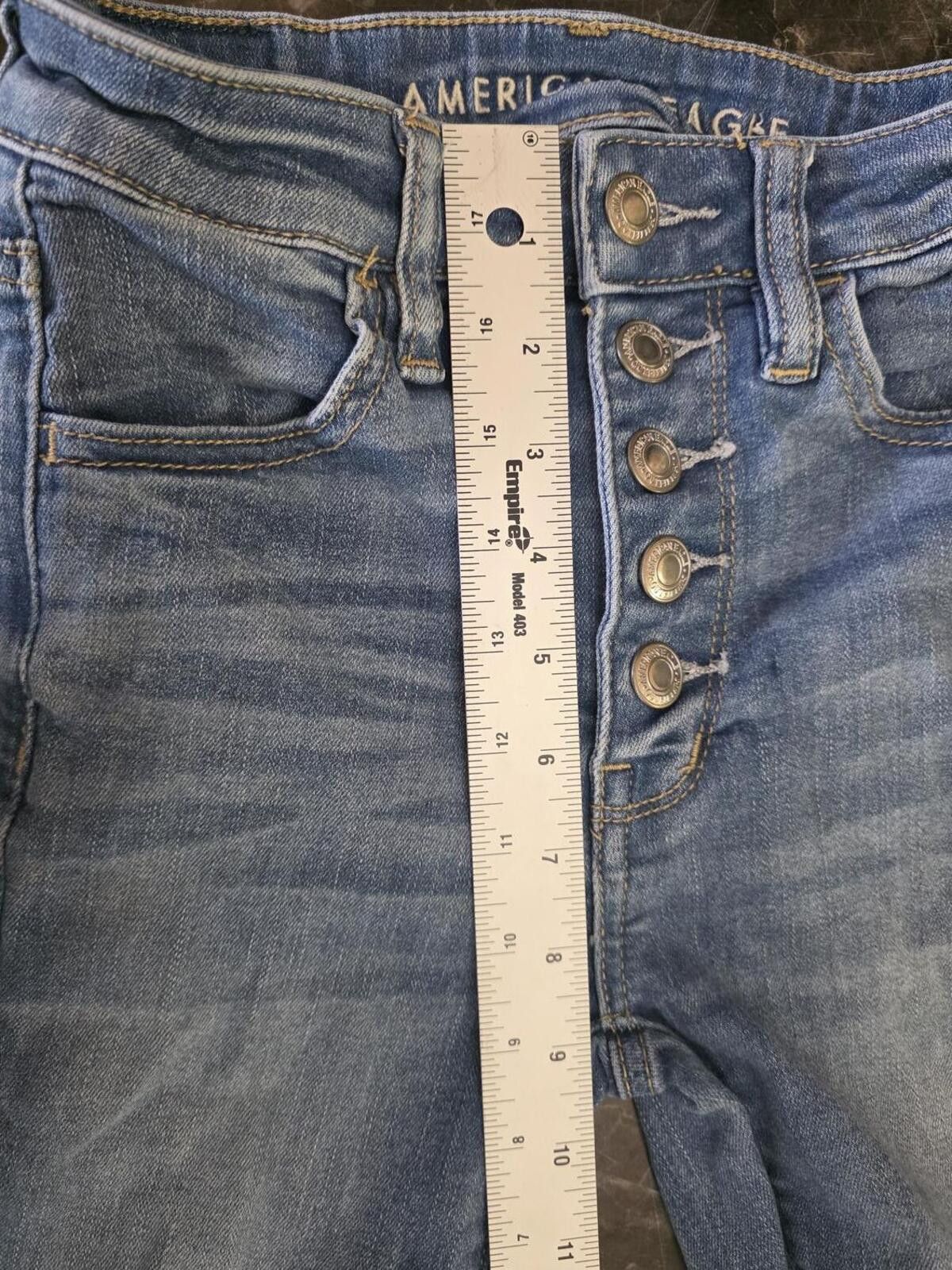 American Eagle Outfitters American Eagle Super High Waist Jegging Light Jeans 00 Short Size 24" / US 00 / IT 34 - 7 Thumbnail