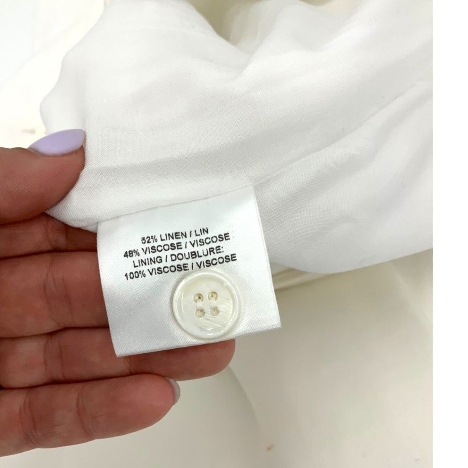 Other Judith & Charles White Quinn Linen Blend Pant 4 NWOT $450 Size 27" / US 4 / IT 40 - 6 Thumbnail