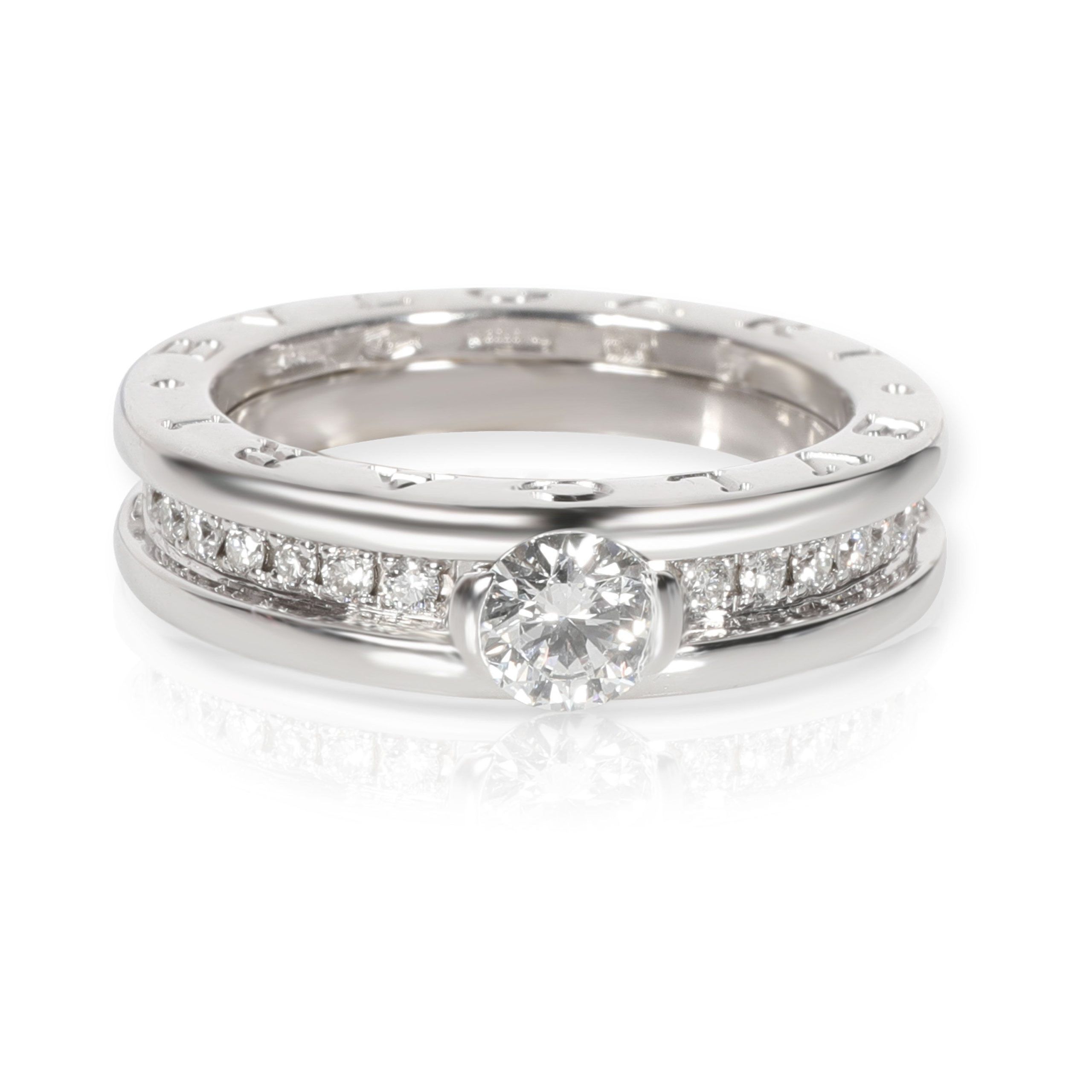 image of Bvlgari B.zero1 Diamond Engagement Ring In 18K White Gold Gia E Vs1 0.69 Ct, Women's
