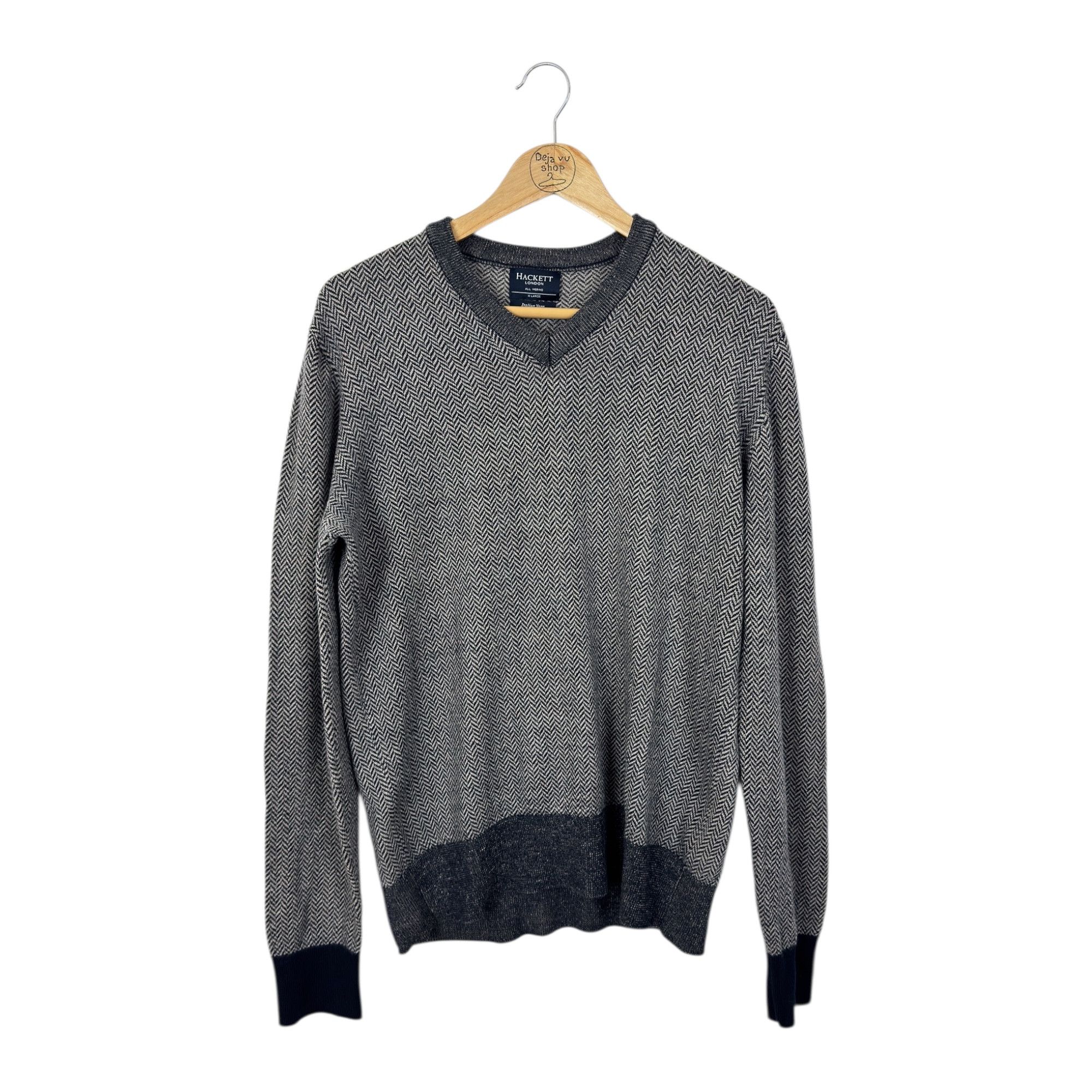 Hackett Hackett London V-Neck Merino Wool Pullover Size US XL / EU 56 / 4 - 1 Thumbnail