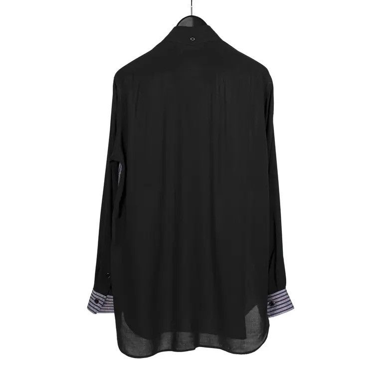Yohji Yamamoto Yohji Yamamoto Pour Home AW21 Plain/Stripe Loop Collar Shirt Size US L / EU 52-54 / 3 - 3 Thumbnail