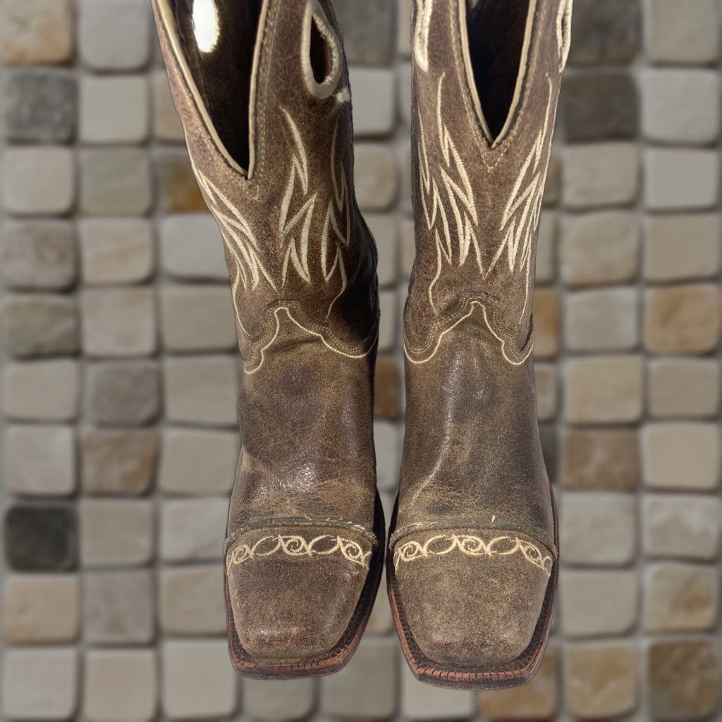 Justin Boots Justin Bent Rail Boots Women Size Brown Suede Leather Square Toe BRL628 Western Size US 9 / IT 39 - 1 Thumbnail