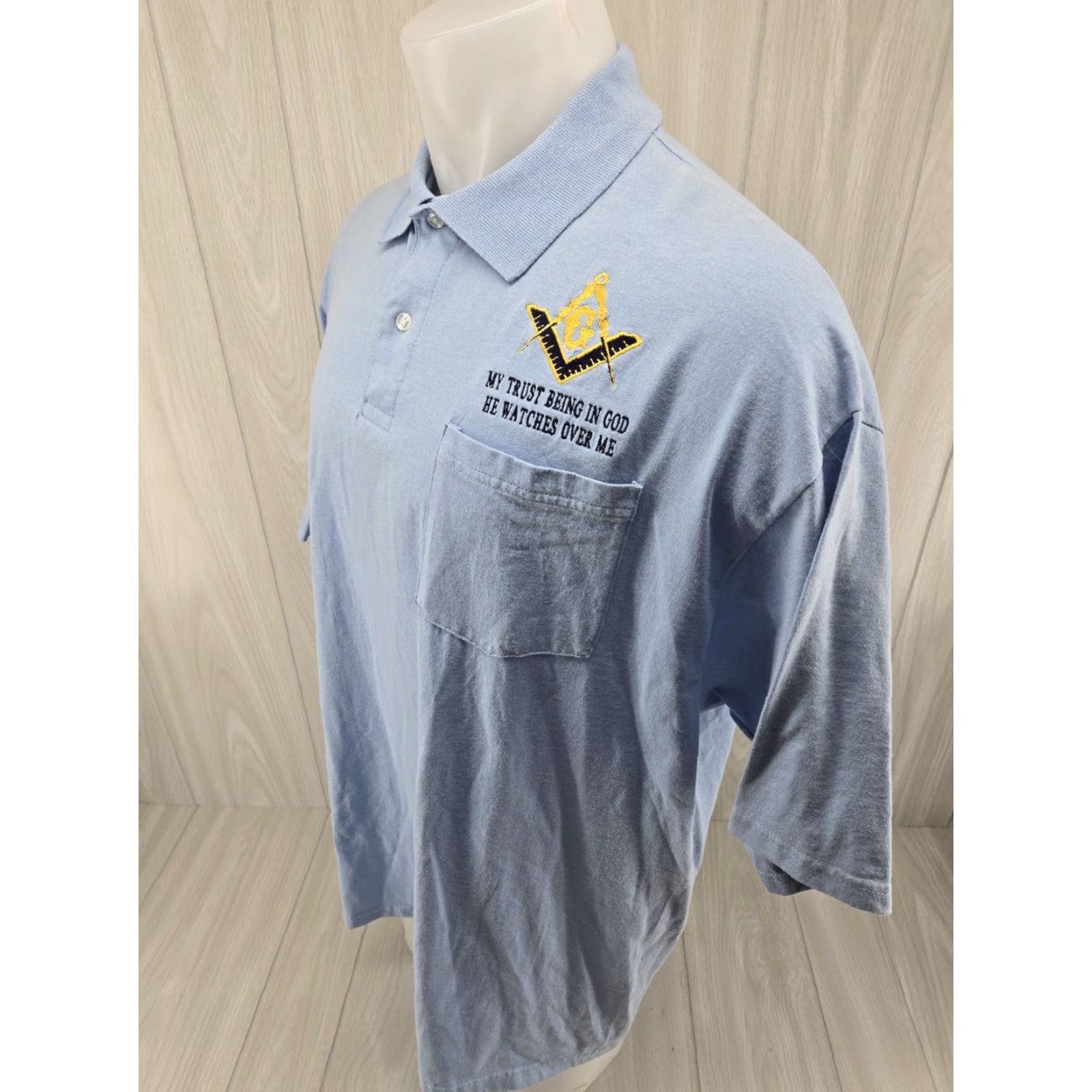 Jerzees Masonic Lodge Embroidered Polo Shirts Short Sleeve 2XL Blue Nike? Size US XXL / EU 58 / 5 - 4 Thumbnail