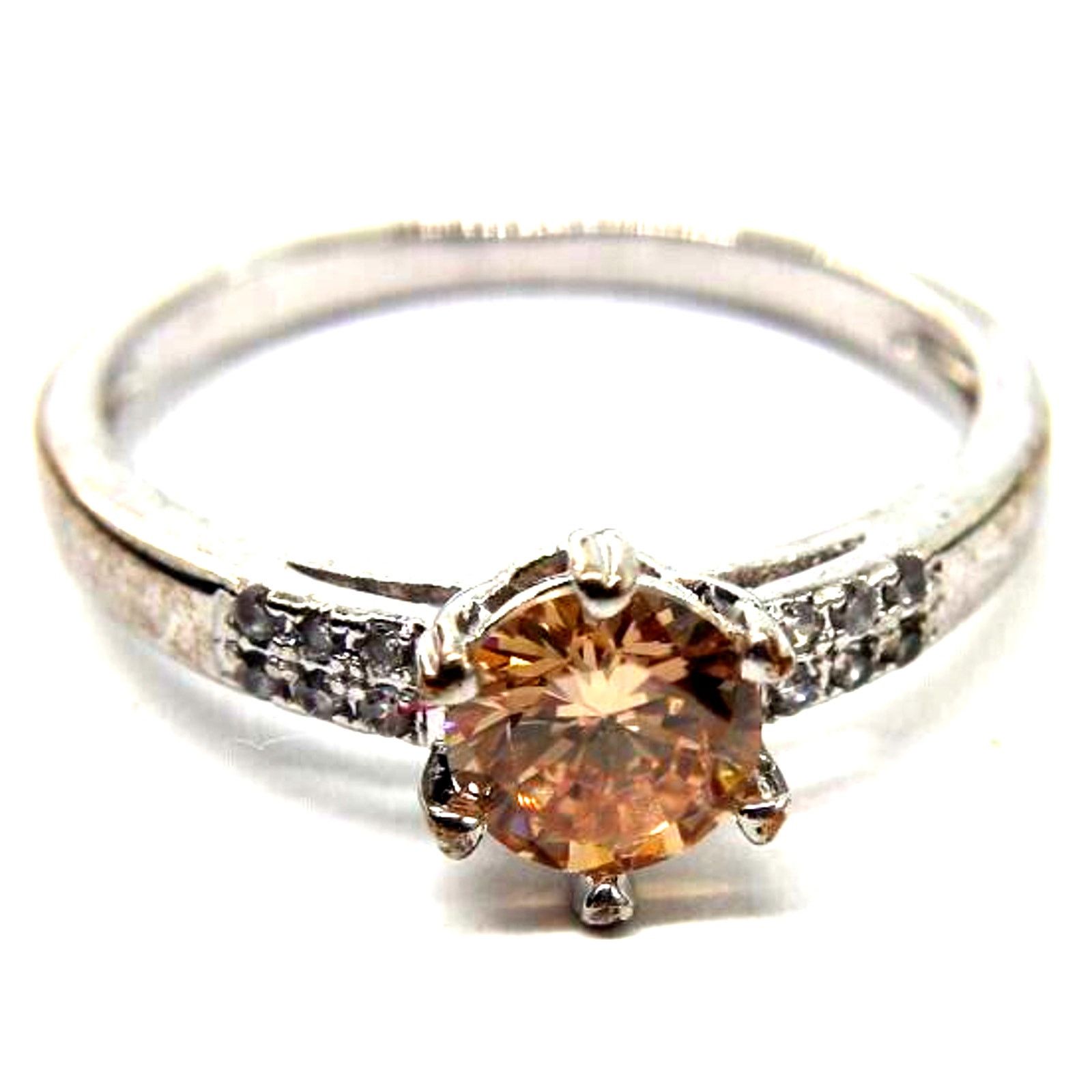 Other Faux Citrine Yellow Glass Ring • Silvertone • Size 9.5 Size ONE SIZE - 2 Thumbnail