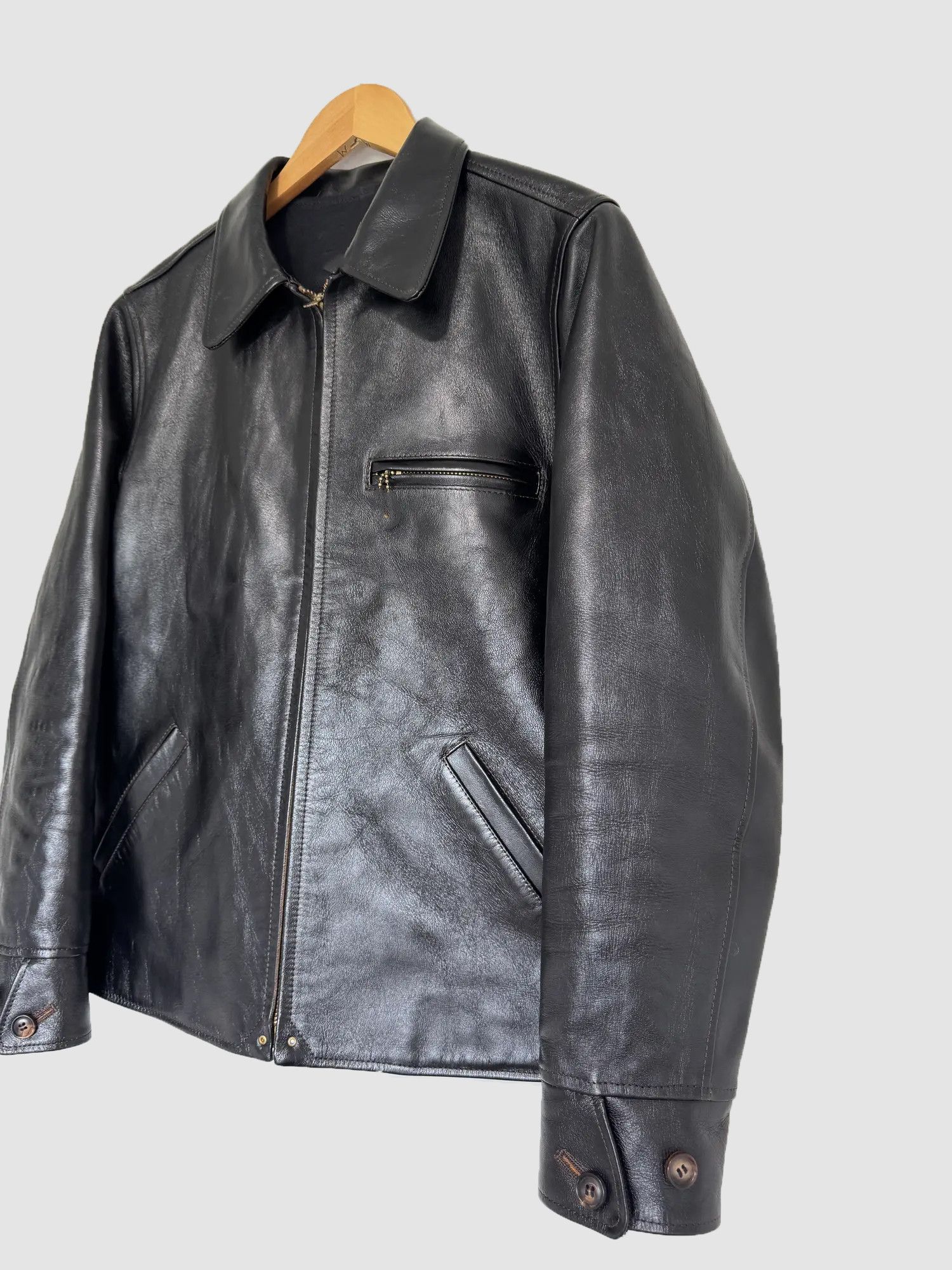 Genuine Leather 🖤🖤 MEN BLACK LEATHER FASHION JACKET STREETWEAR Size US XL / EU 56 / 4 - 4 Thumbnail