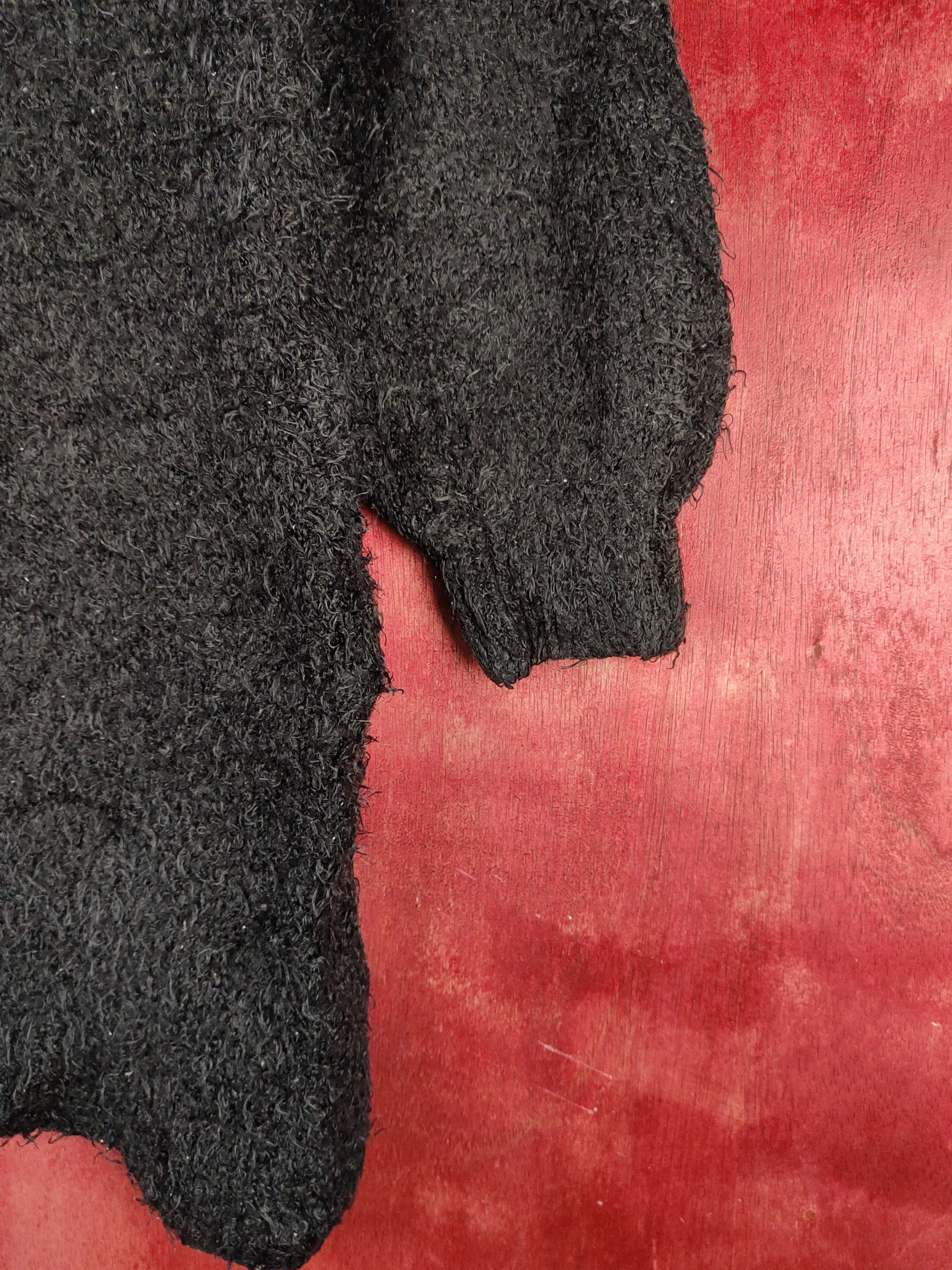 GU GU Black Shag Shaggy Fur Mohair Knitwear #S2161 Size S / US 4 / IT 40 - 6 Thumbnail