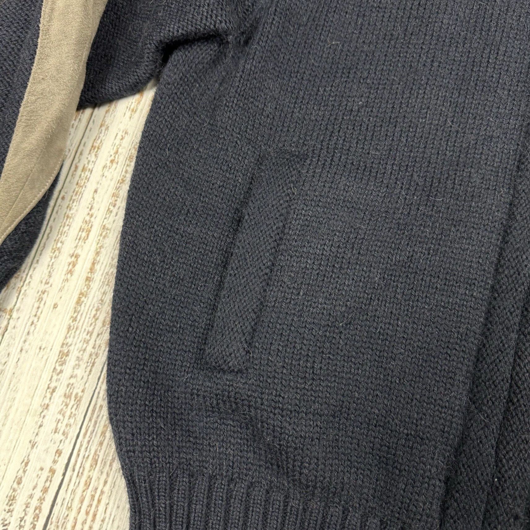 Vintage VINTAGE CHANTAL FOR CECIL GEE WOOL SWEATER JACKET FULL ZIP LEATHER ACCENT BLUE L/XL MEN'S Size US L / EU 52-54 / 3 - 4 Thumbnail