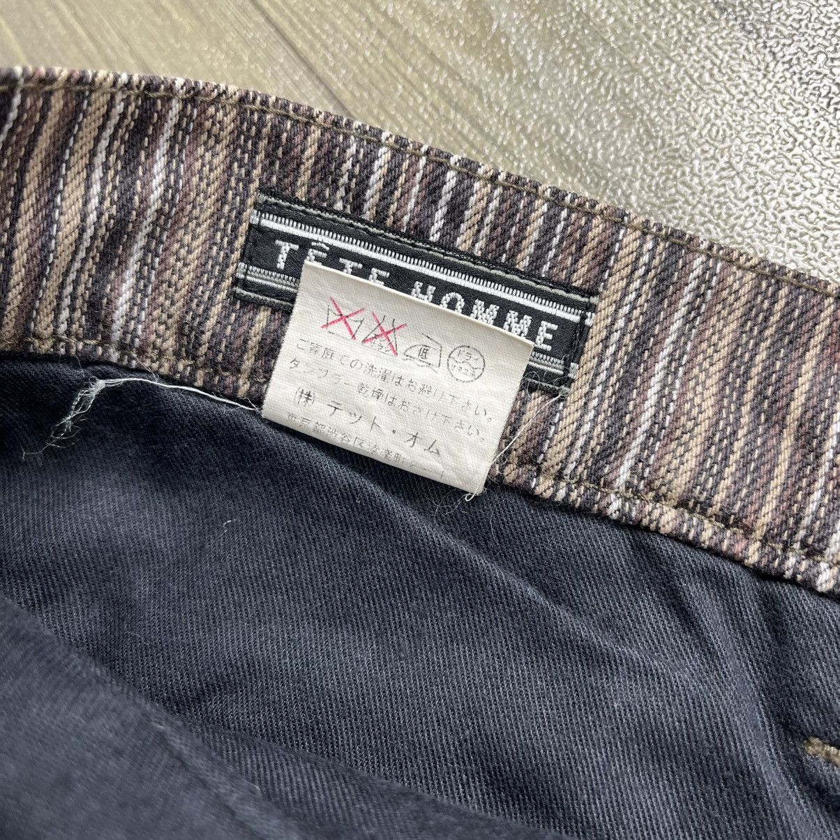 Tete Homme 2000s Tete Homme Issey Miyake Striped Lgb Style Flared Jeans Size US 33 - 15 Thumbnail