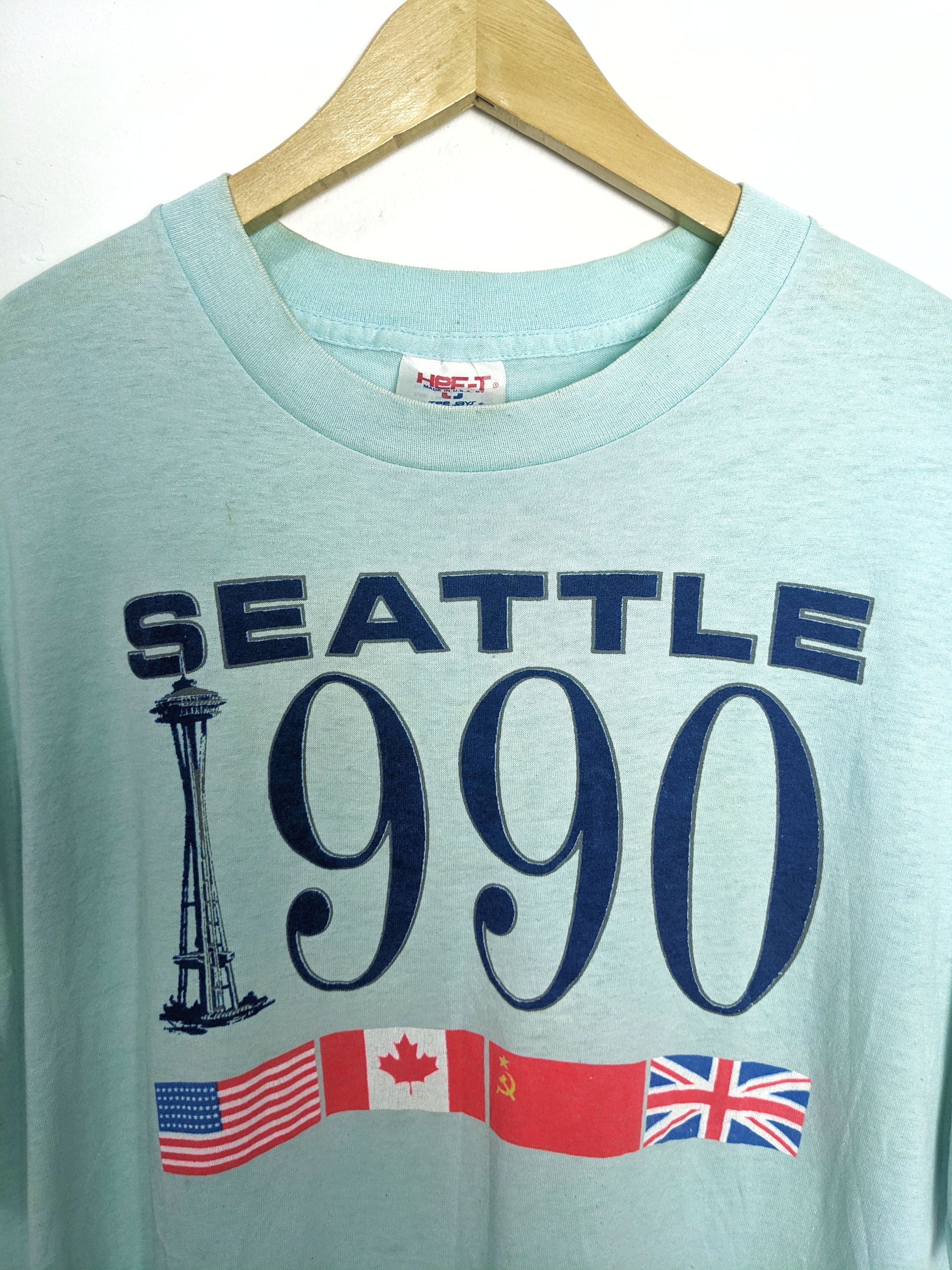 Vintage 1990 Seattle Vintage Tee Size US XL / EU 56 / 4 - 3 Thumbnail