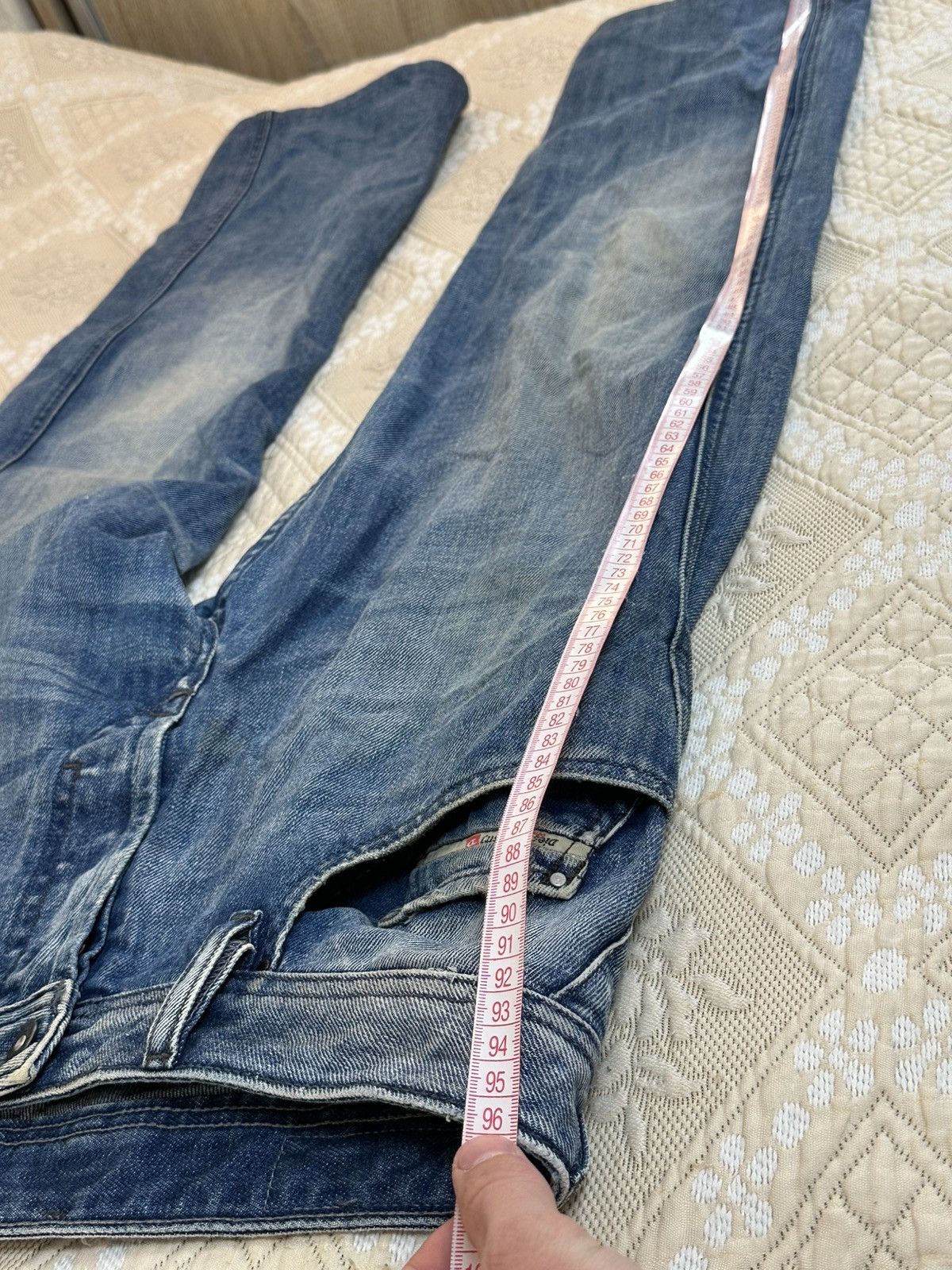 Diesel 🔥 Diesel Bonsky Washed Blue Distressed Oversized Jeans Pants Size US 30 / EU 46 - 9 Thumbnail