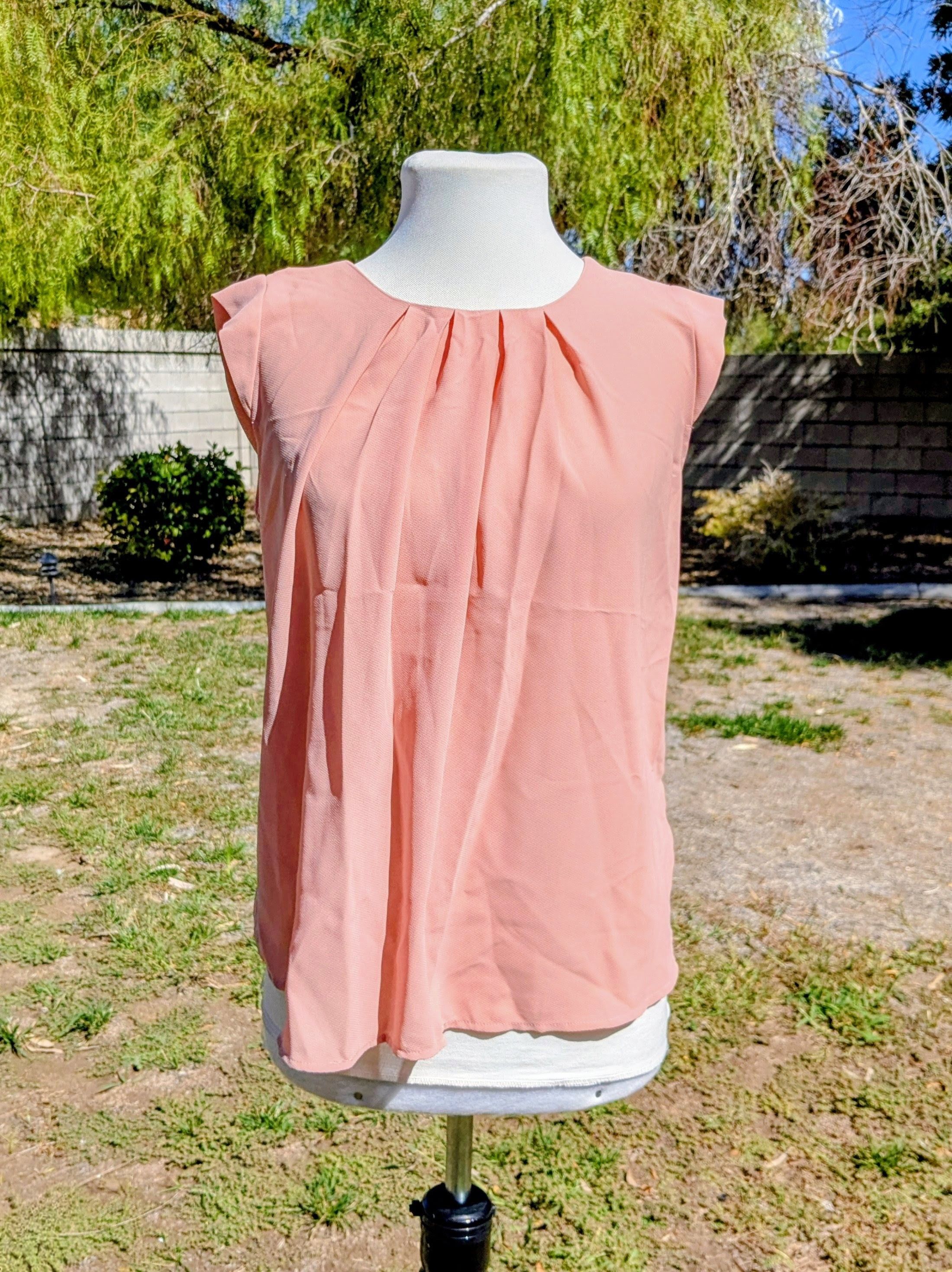 Other Twine & String Pink Flutter Sleeve Button Back Blouse Top Size M / US 6-8 / IT 42-44 - 1 Thumbnail