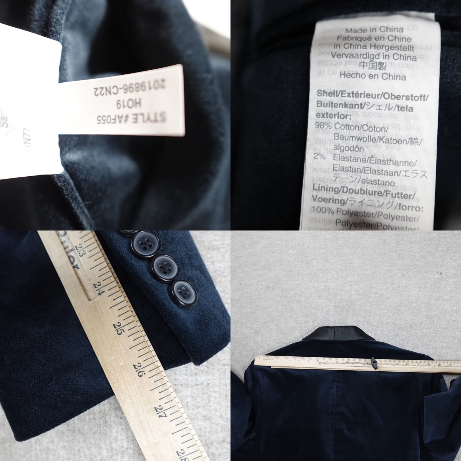 J.Crew J.Crew Mens Tuxedo Jacket 40L Blue Unlined Unstructured Shawl Collar Thompson - Vibrant Velvet Size 40R - 8 Thumbnail