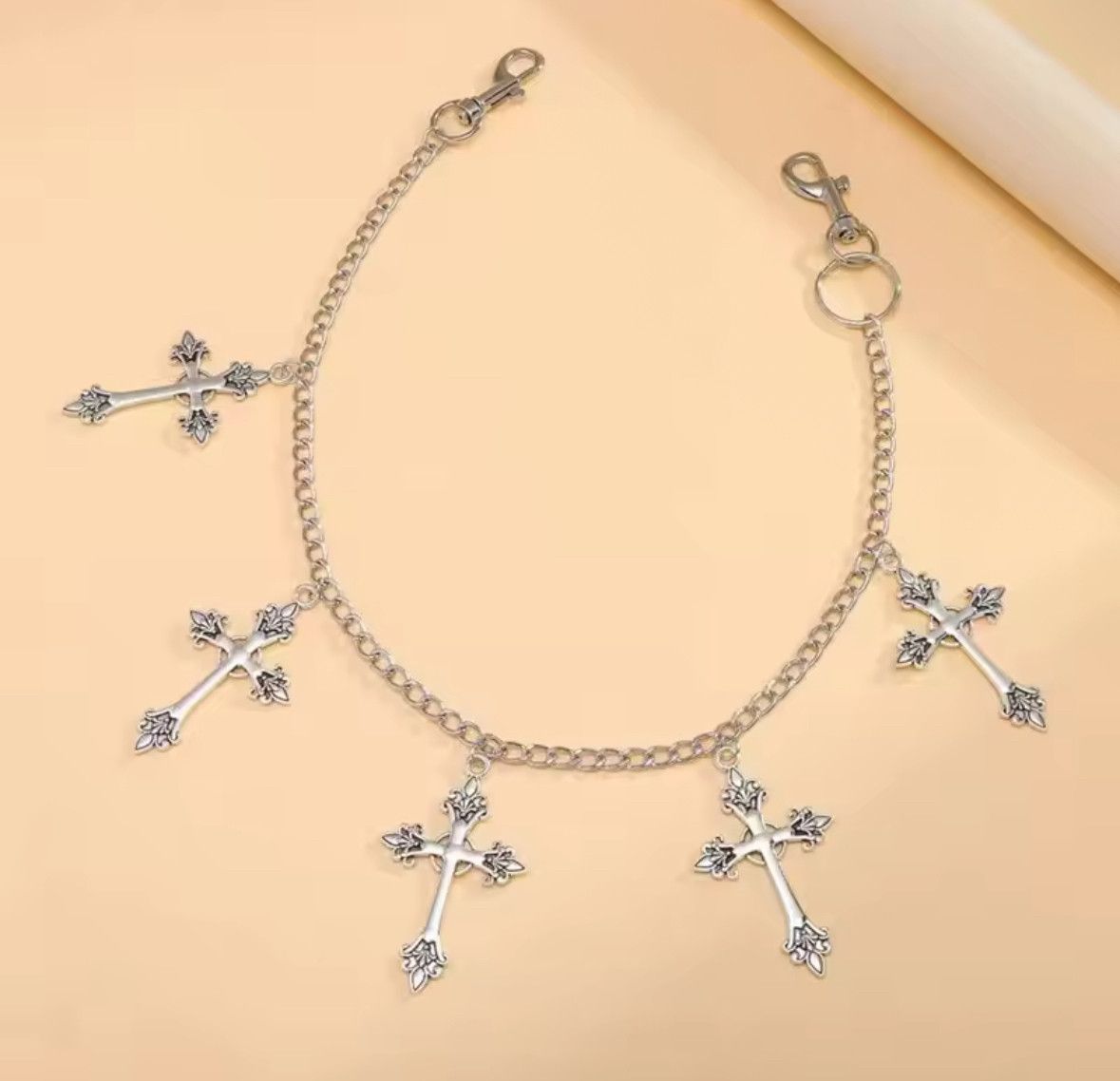 Other Punk Cross Metal Pants Chain Wallet Belt Chain Cross Pendant Size ONE SIZE - 4 Thumbnail