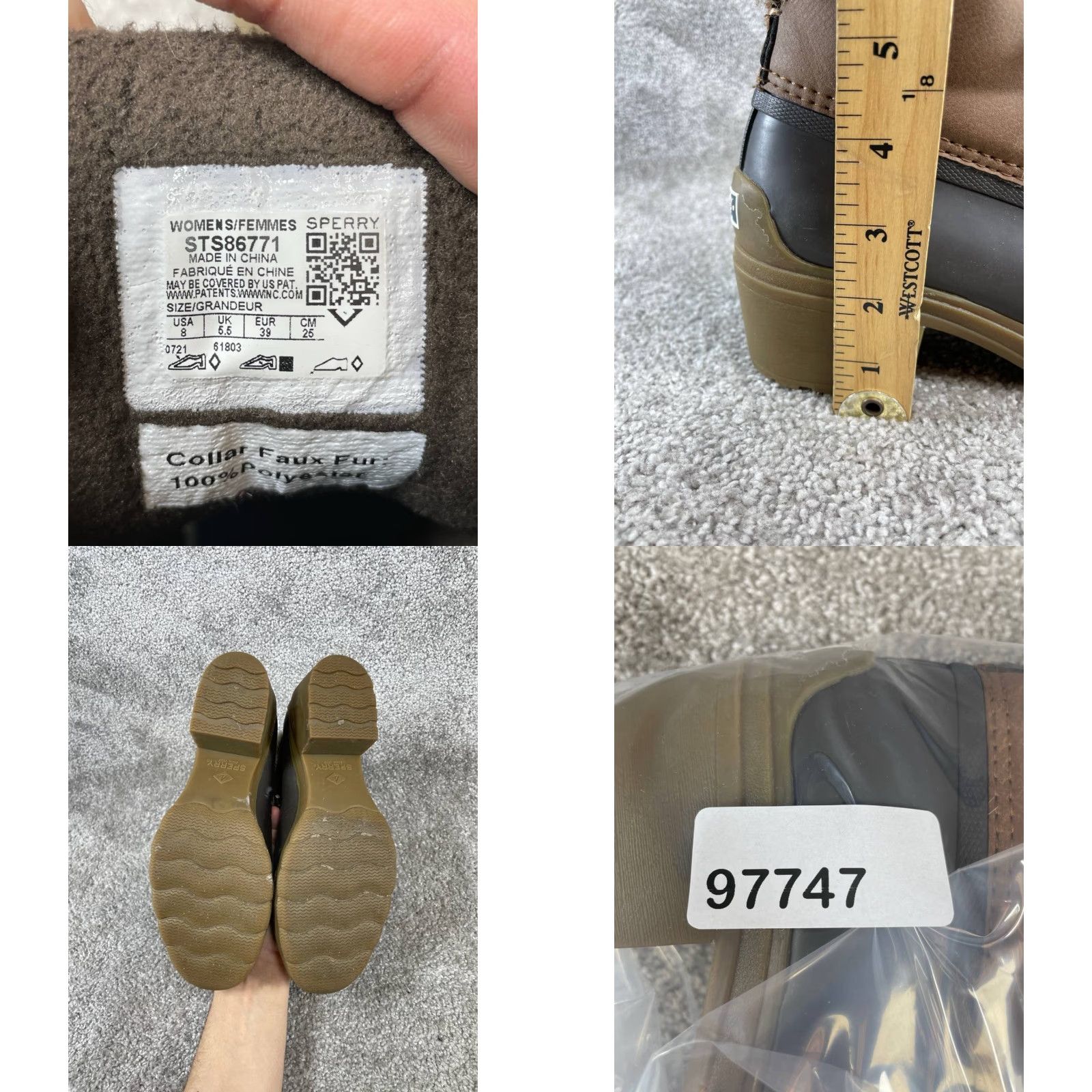 Sperry VINTAGE Sperry Women’s Duck Boots Size 8 Brown Leather Faux Fur Lined Casual Winter Fall Spring Summer Shoes Size US 8 / IT 38 - 8 Thumbnail
