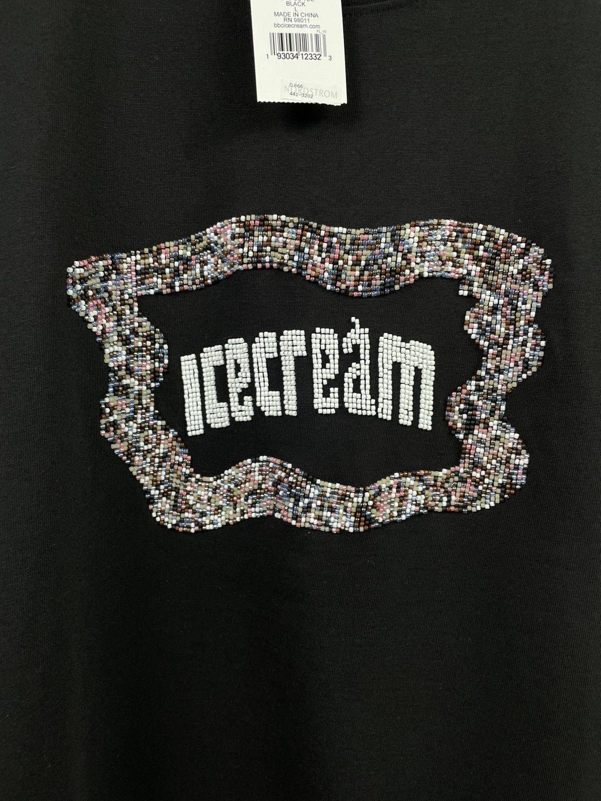 Icecream Ice Cream Flag Bead Logo Black T-Shirt Large Size US L / EU 52-54 / 3 - 5 Thumbnail