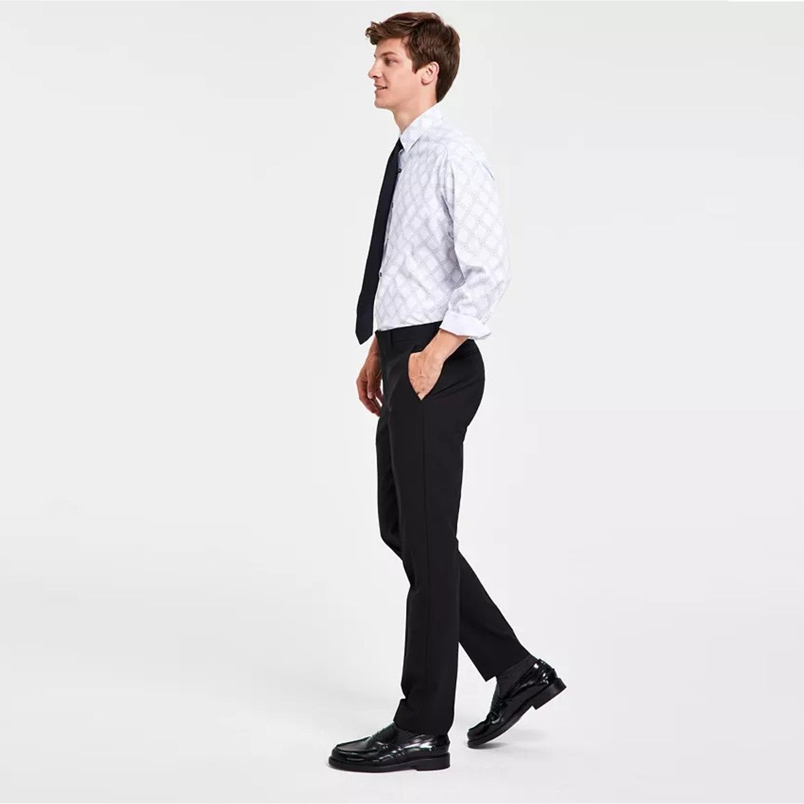 Bar III Bar III Men's Black Wool Classic Slim Dress Pants 29W 30L Size US 29 - 3 Thumbnail