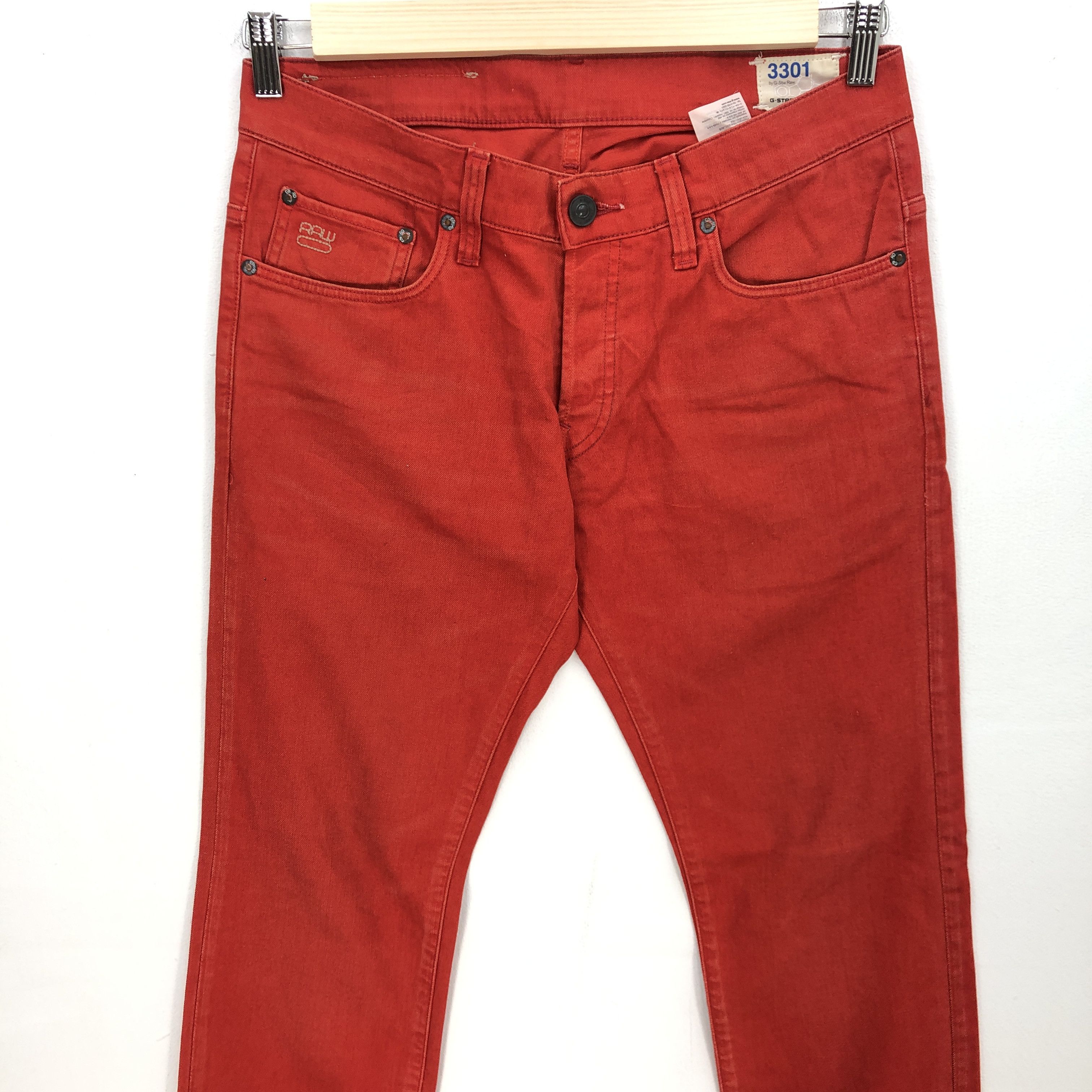 G-Star Vintage G-Star Raw Jeans Japanese Denim Red Colour Pants Size US 33 - 3 Thumbnail