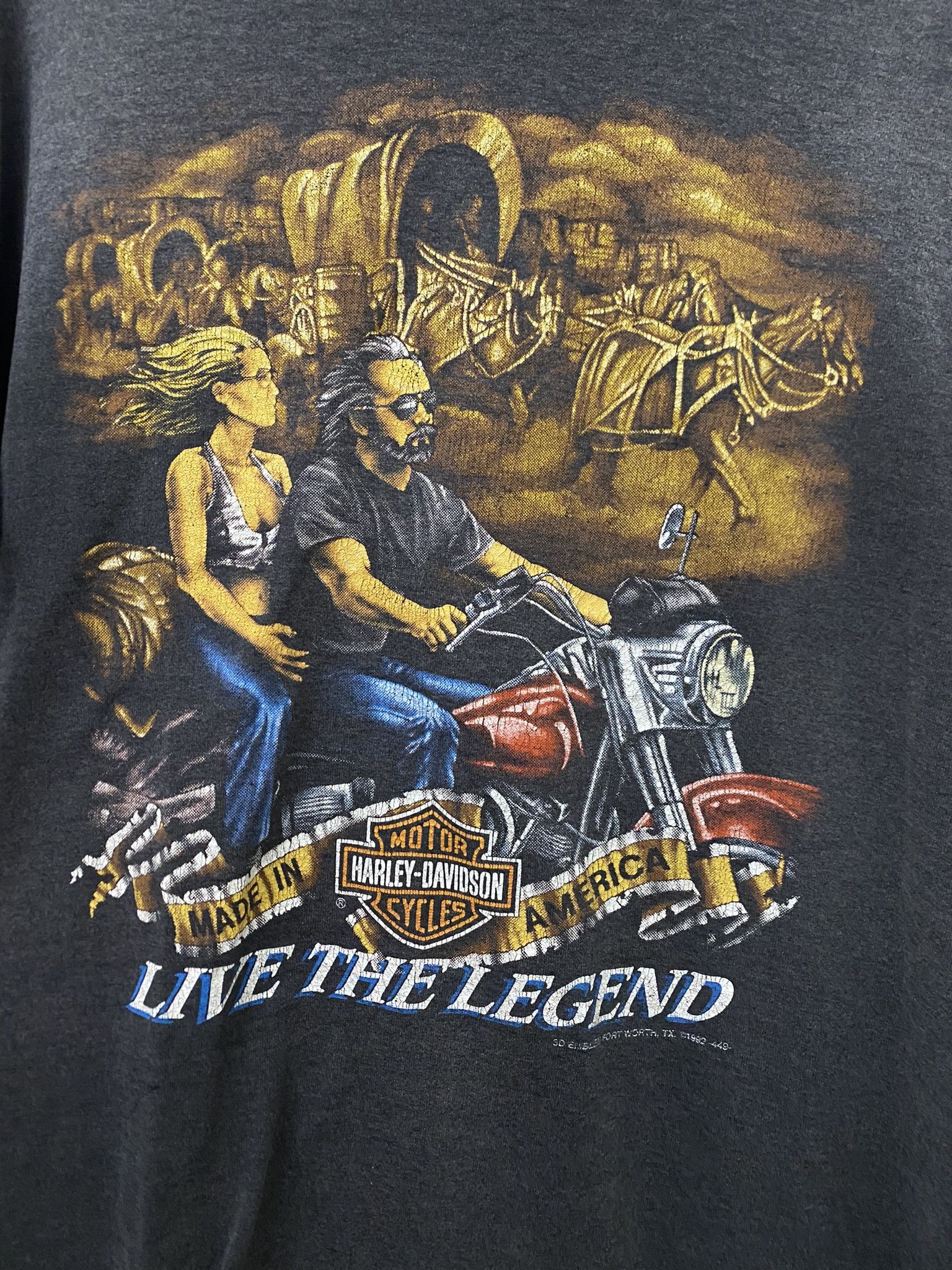 Band Tees × Harley Davidson × Vintage 1992 Harley Davidson 3D Emblem Vintage T-Shirt Size US L / EU 52-54 / 3 - 2 Thumbnail