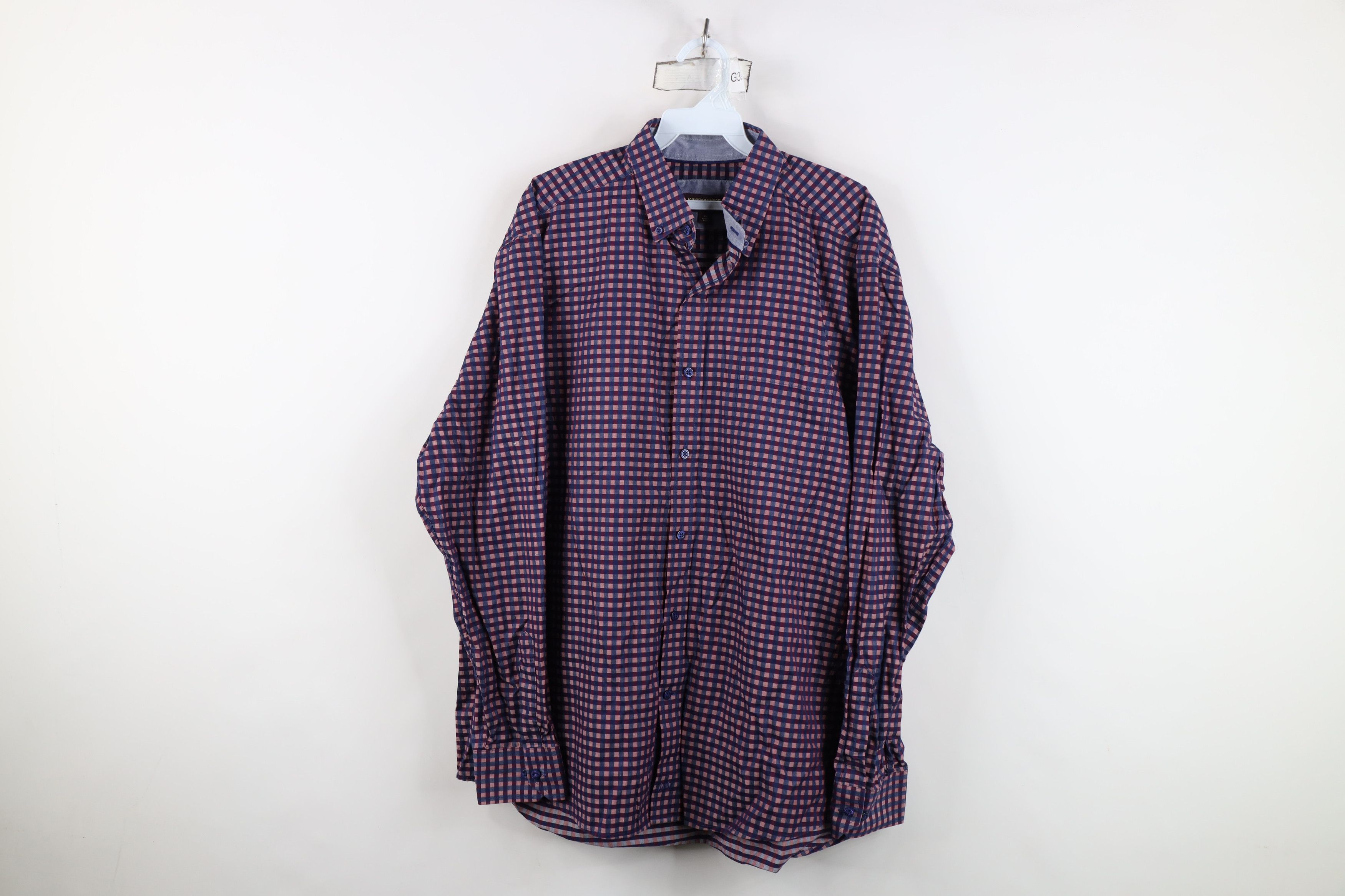 Johnston & Murphy Johnston & Murphy Plaid Collared Button Shirt Cotton Size US XL / EU 56 / 4 - 1 Thumbnail