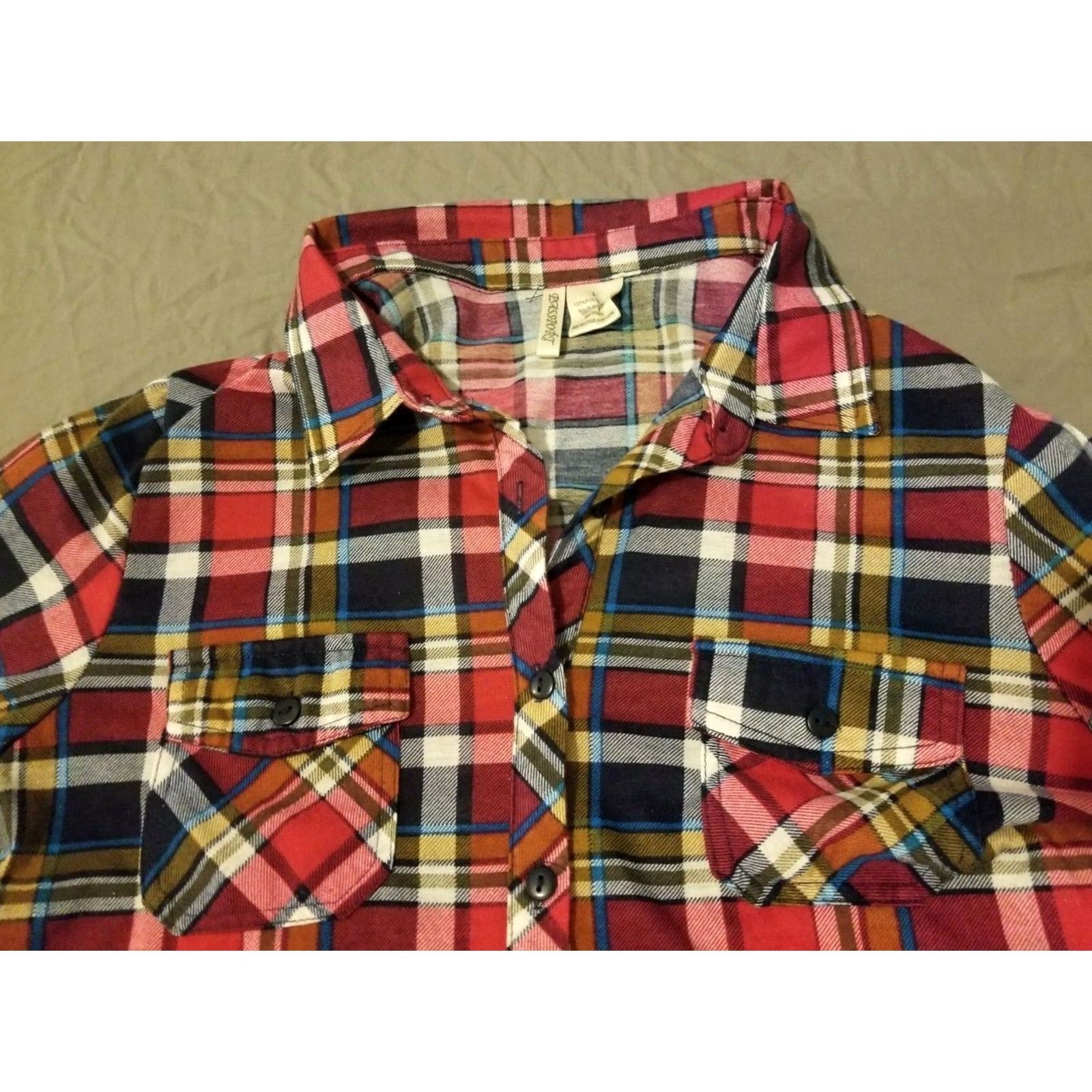 Vintage Womens Passport Blouse Shirt L Red Plaid Button Dress Size L / US 10 / IT 46 - 2 Thumbnail
