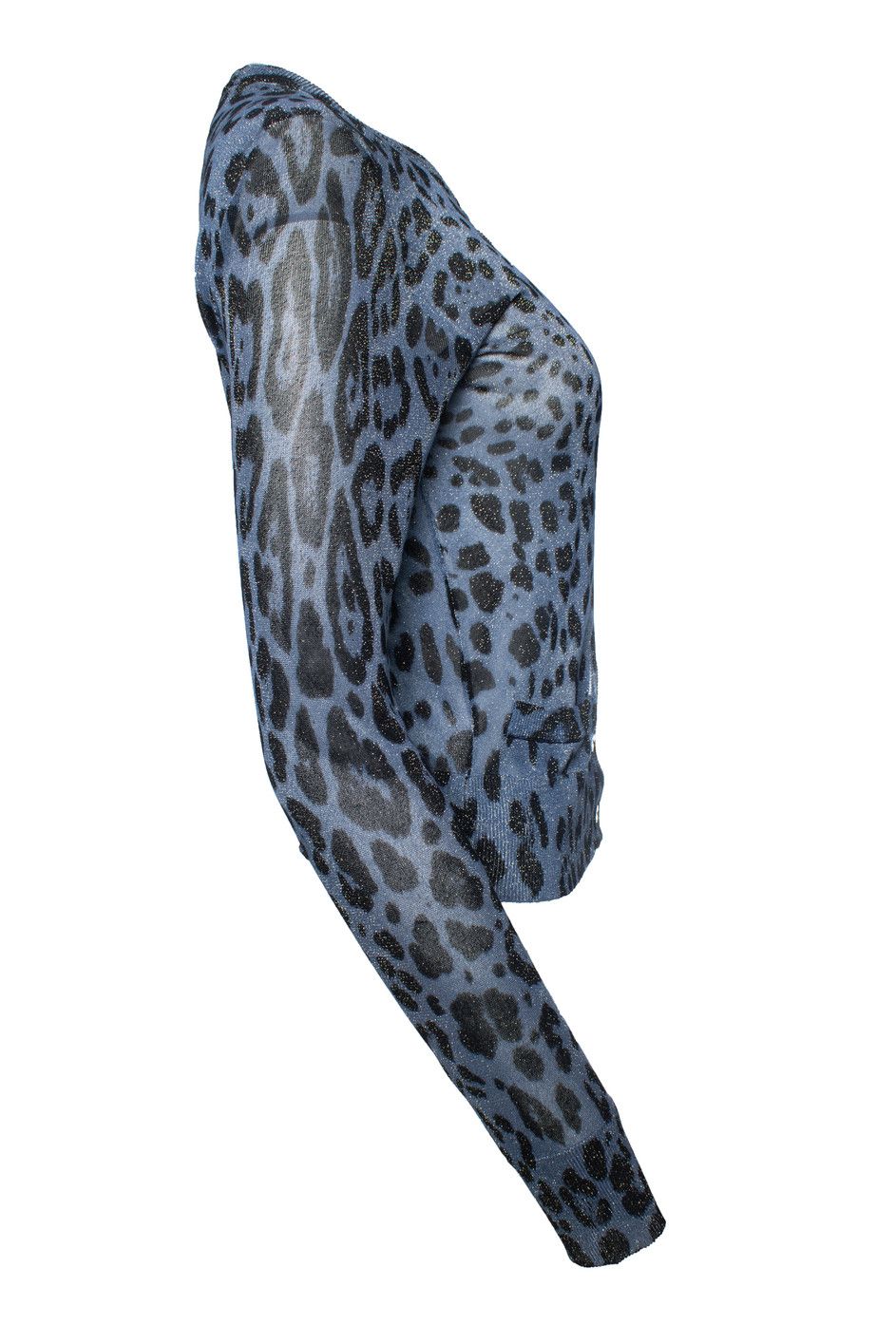 Dolce & Gabbana Dolce & Gabbana, leopard lurex cardigan in blue Size XS / US 0-2 / IT 36-38 - 3 Thumbnail