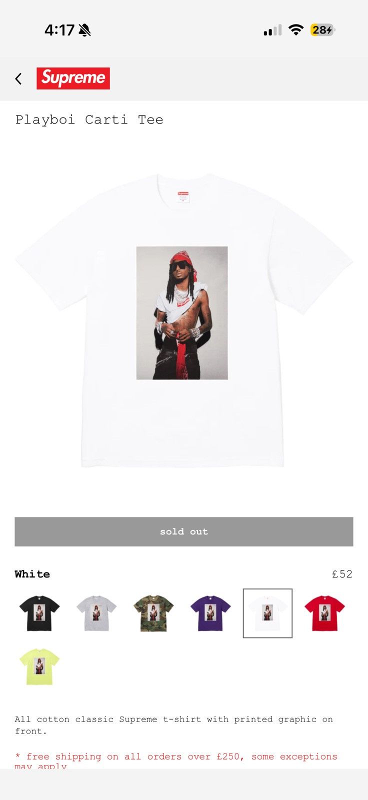 Supreme Supreme x Playboi carti white photo tee Size US S / EU 44-46 / 1 - 2 Thumbnail