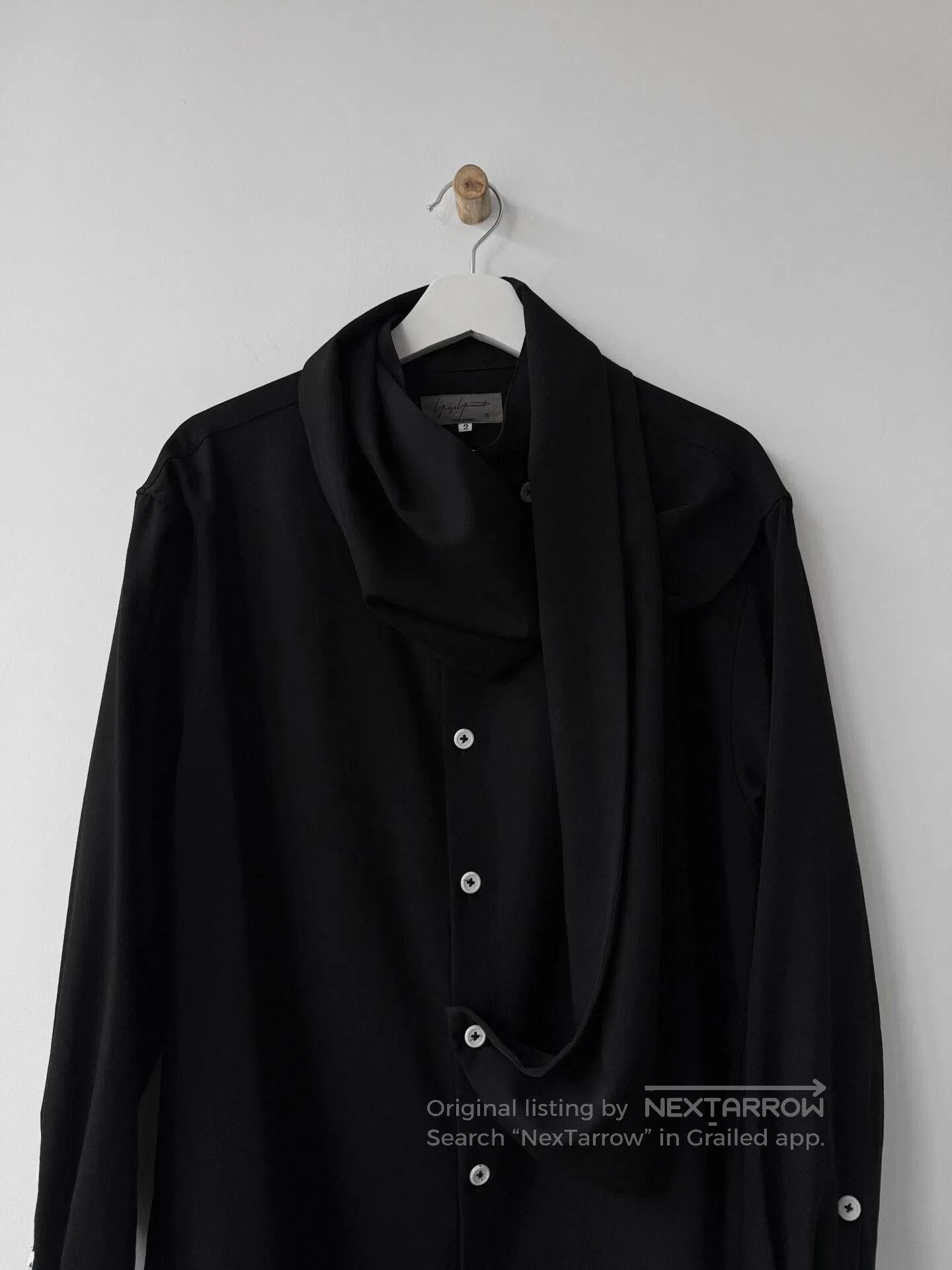 Yohji Yamamoto Yohji Yamamoto Black Long Sleeve Shirt. Size US L / EU 52-54 / 3 - 4 Thumbnail