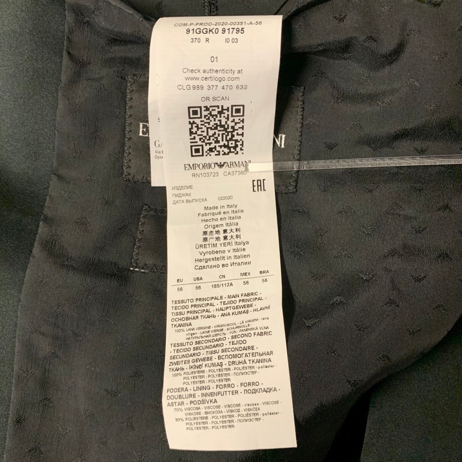 Emporio Armani EMPORIO ARMANI 46 Black Burgundy Leopard Print Sport Coat Size 46R - 6 Thumbnail
