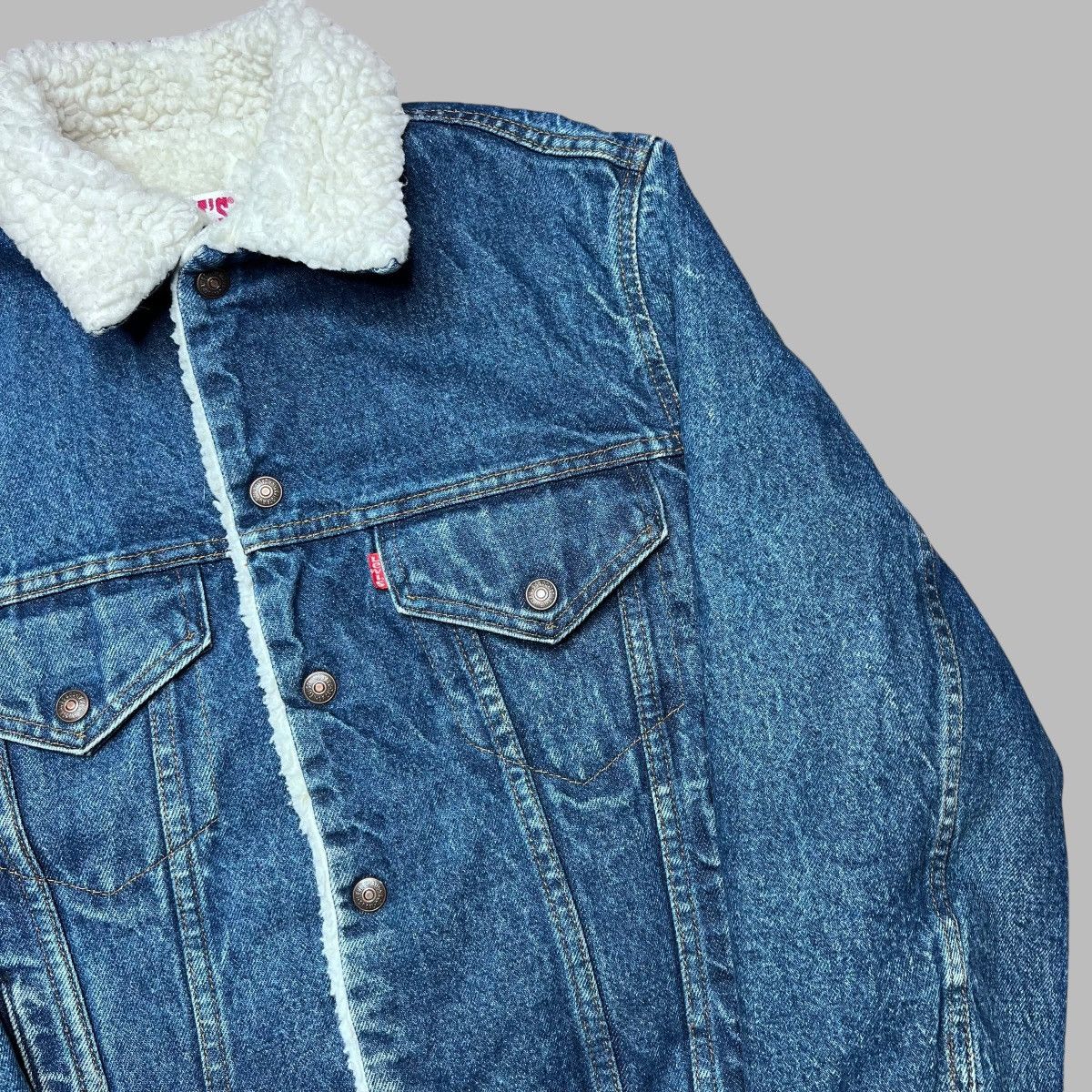 Levi's × Vintage Vintage 1980s Levi’s Denim Sherpa Lined Trucker Jacket Size US S / EU 44-46 / 1 - 17 Thumbnail