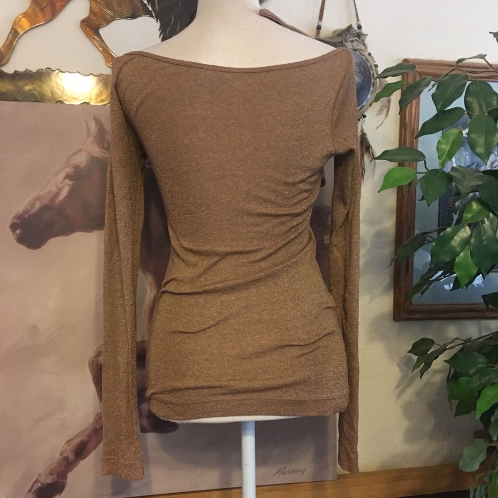 Michael Stars Michael Stars metallic brown long sleeve top Size ONE SIZE - 5 Thumbnail