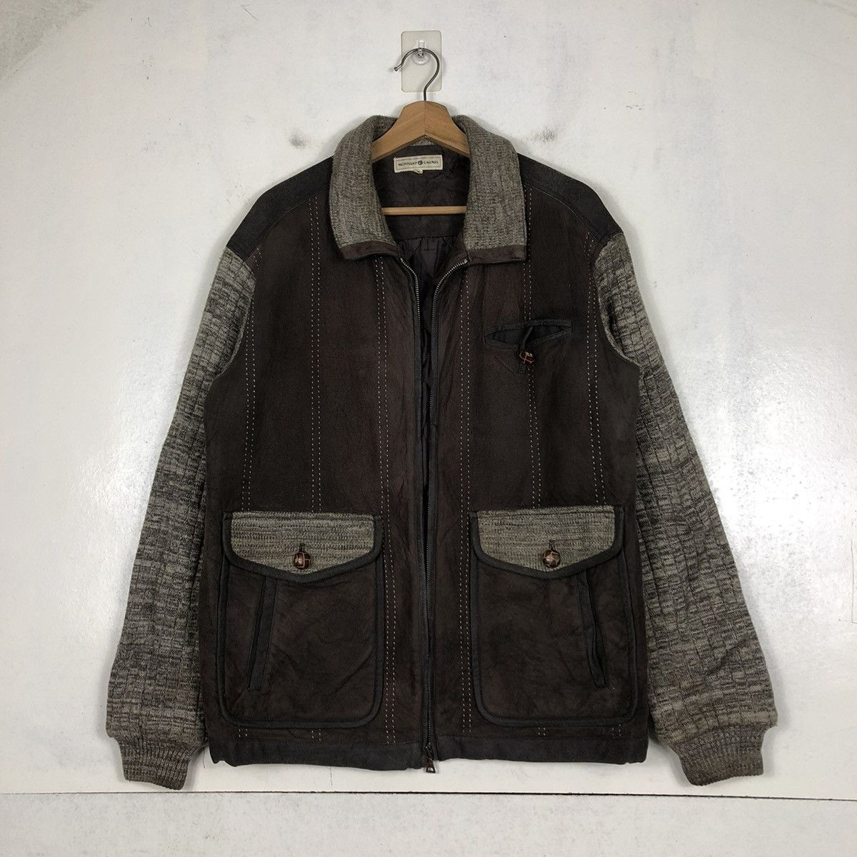 Japanese Brand 📌VTG BIKER FLY LEATHER JACKET MONTERRY CARMEL ISSEY MIYAKE Size US M / EU 48-50 / 2 - 2 Thumbnail