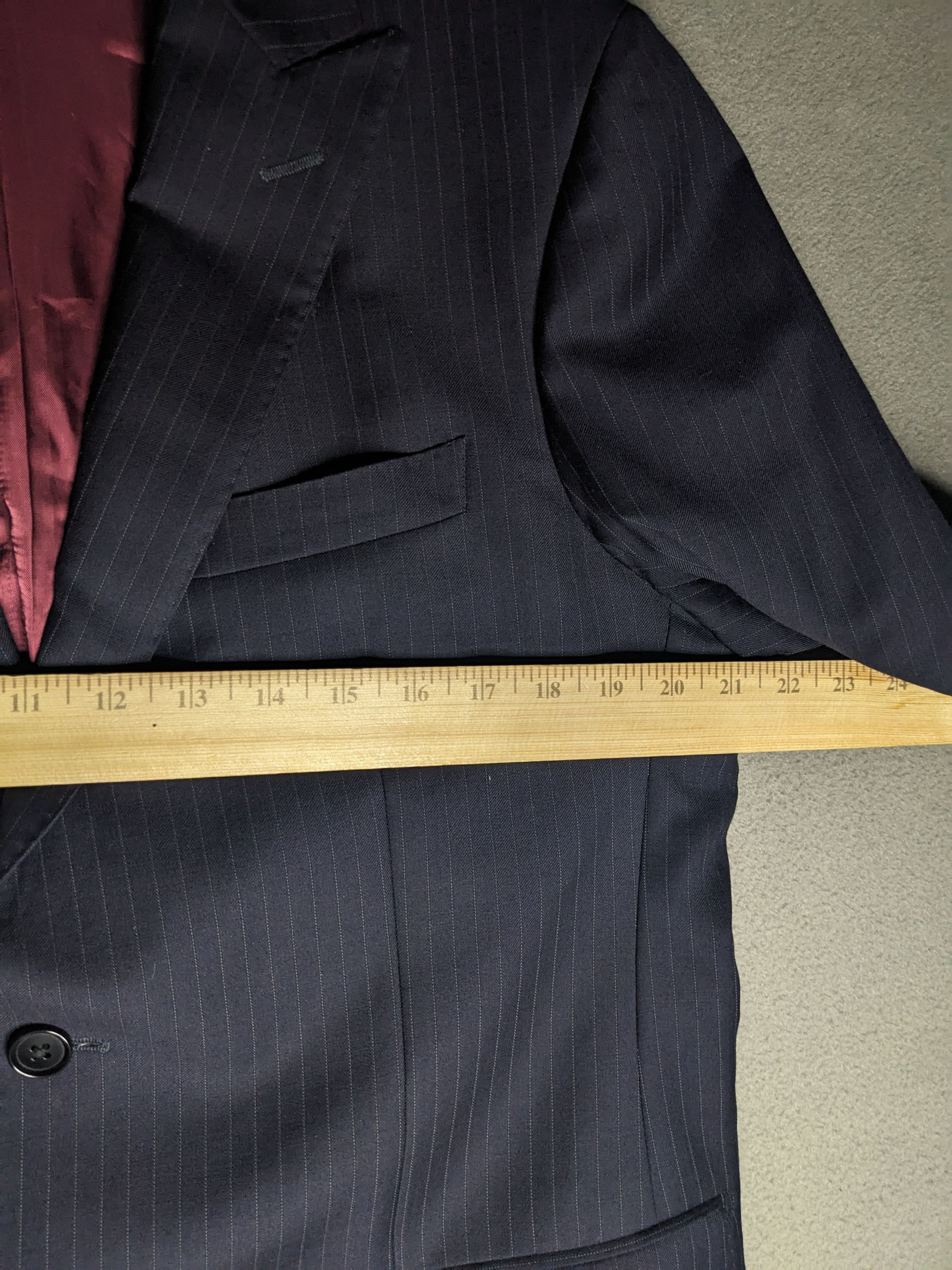 Spier & Mackay Spier MacKay Pinstripe Blazer 42R Navy Blue Wool Slim Coat Size 42R - 10 Thumbnail