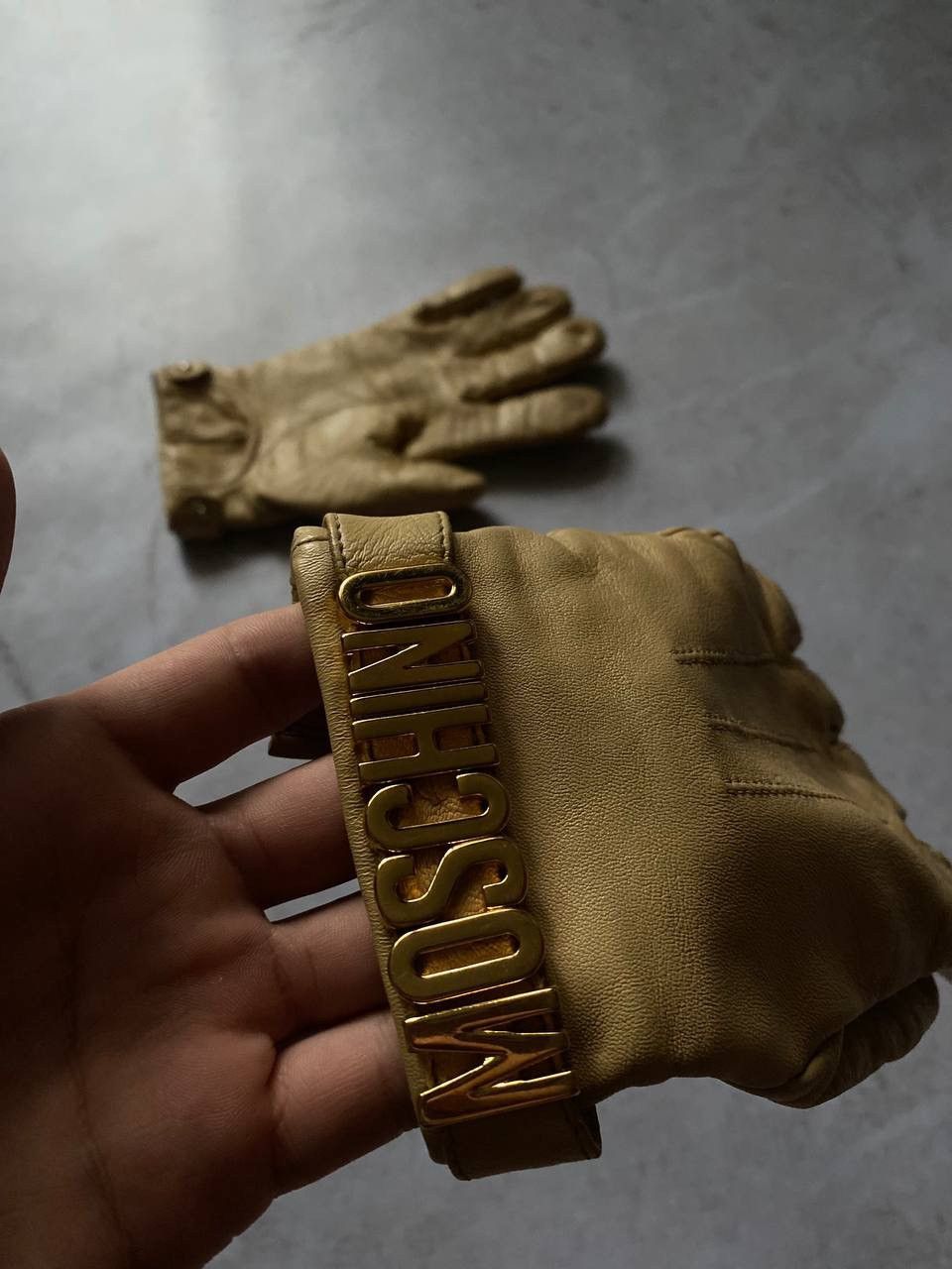 Moschino × Vintage Vintage Moshhino Luxury Leather Gloves Size ONE SIZE - 3 Thumbnail