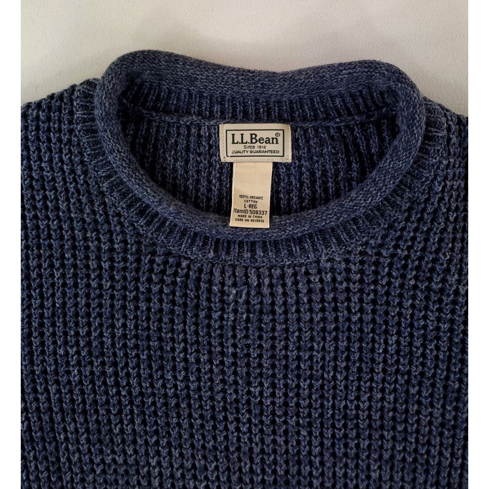 Vintage LL Bean Sweater Roll Neck Chunky Cotton Blue Mens L Pullover Shirt Size US L / EU 52-54 / 3 - 3 Thumbnail
