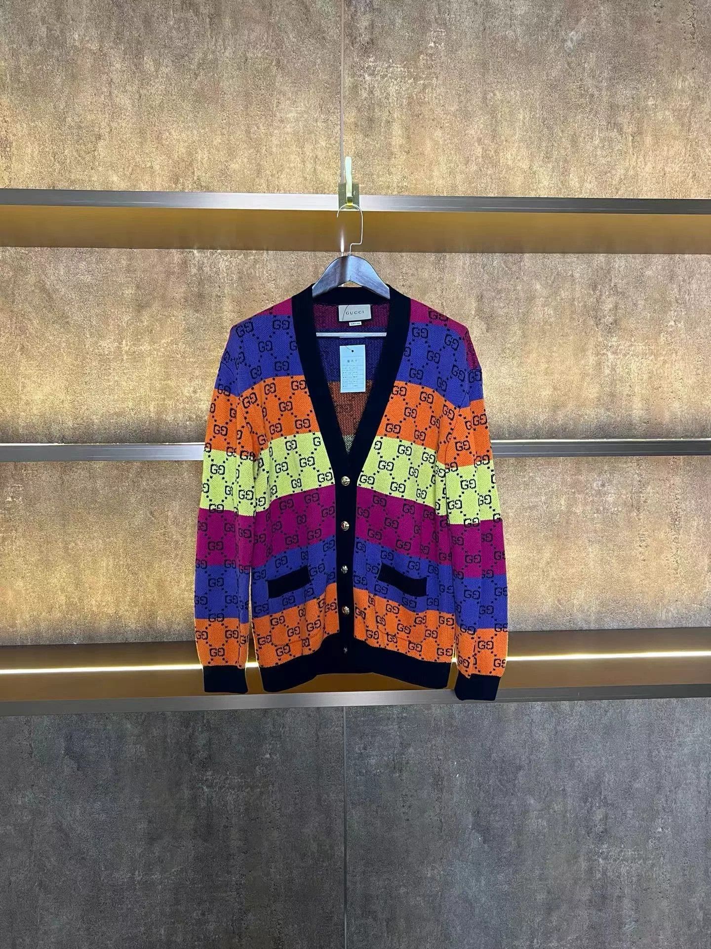 Gucci Gucci Rainbow GG Monogram Cardigan Size S Size US S / EU 44-46 / 1 - 1 Thumbnail