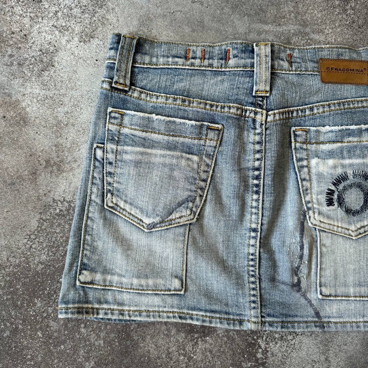 Hysteric Glamour Sexy Washed Blue Denim Mini Skirt (rick owens style) Size 30" / US 8 / IT 44 - 5 Thumbnail