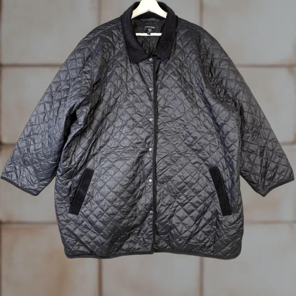 Eileen Fisher Eileen Fisher Jacket Women 2X Plus Black Quilted Button Down Coat Pockets Mens? Size XXL / US 16-18 / IT 52-54 - 1 Thumbnail
