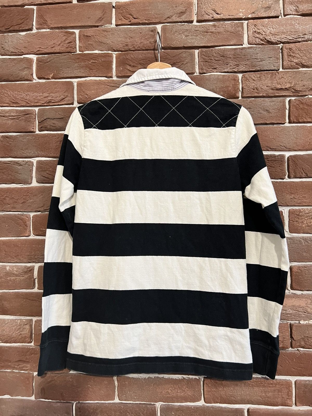 Polo Ralph Lauren × Ralph Lauren × Vintage Polo Ralph Lauren Vintage Rugby Longsleeve Striped Hype Rare Size M / US 6-8 / IT 42-44 - 2 Thumbnail
