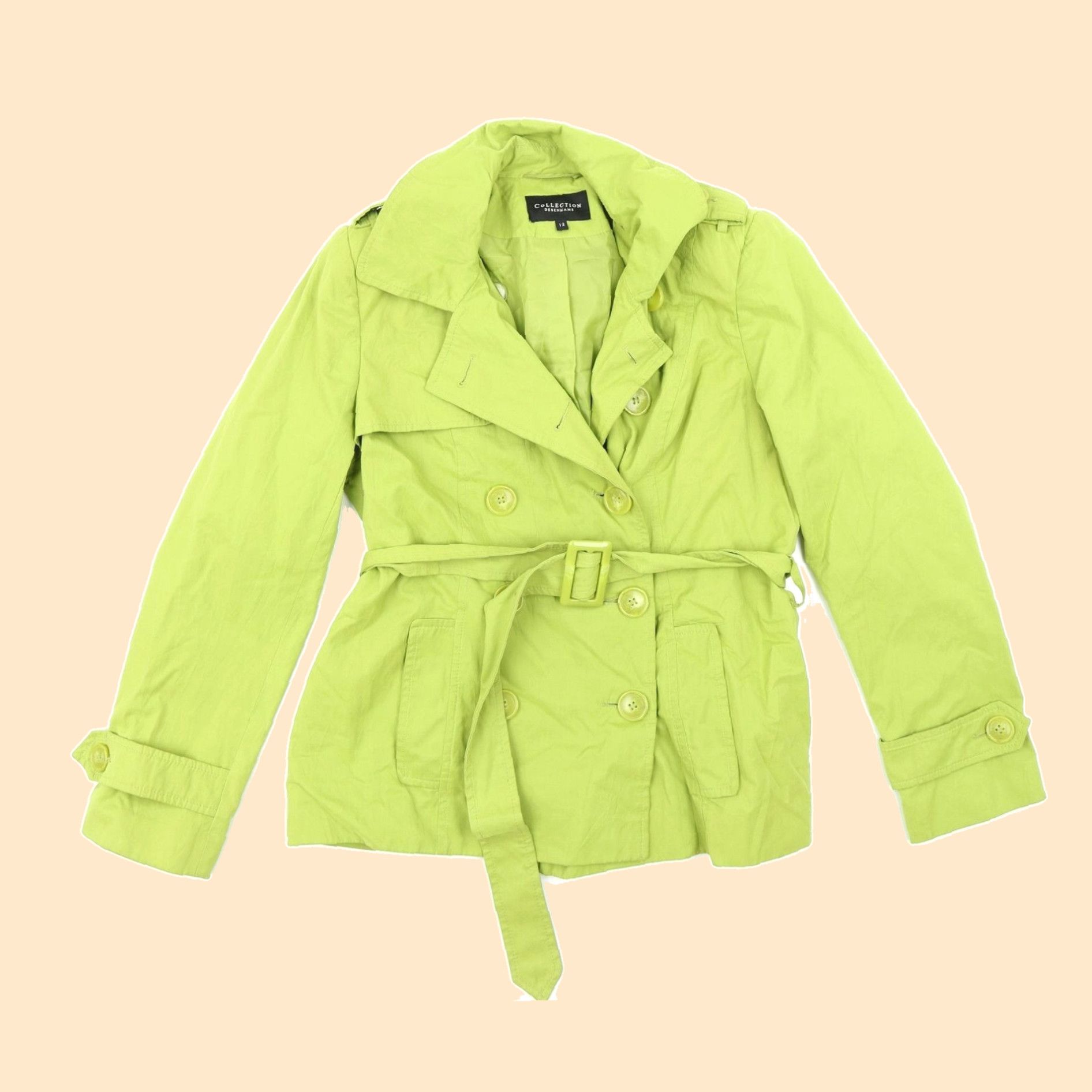 Vintage Debenhams Womens Classic Fit Green Long Coat in Size 12 Grailed