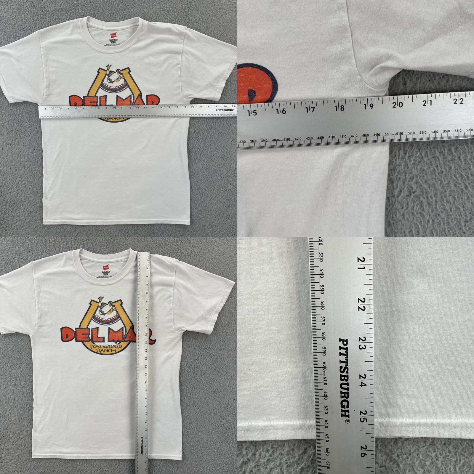 Hanes VINTAGE Hanes Mens T-Shirt Short Sleeve White California Del Mar Skateboard Ranch M Regular Crew Neck Solid Shirt Mens Size US M / EU 48-50 / 2 - 8 Thumbnail