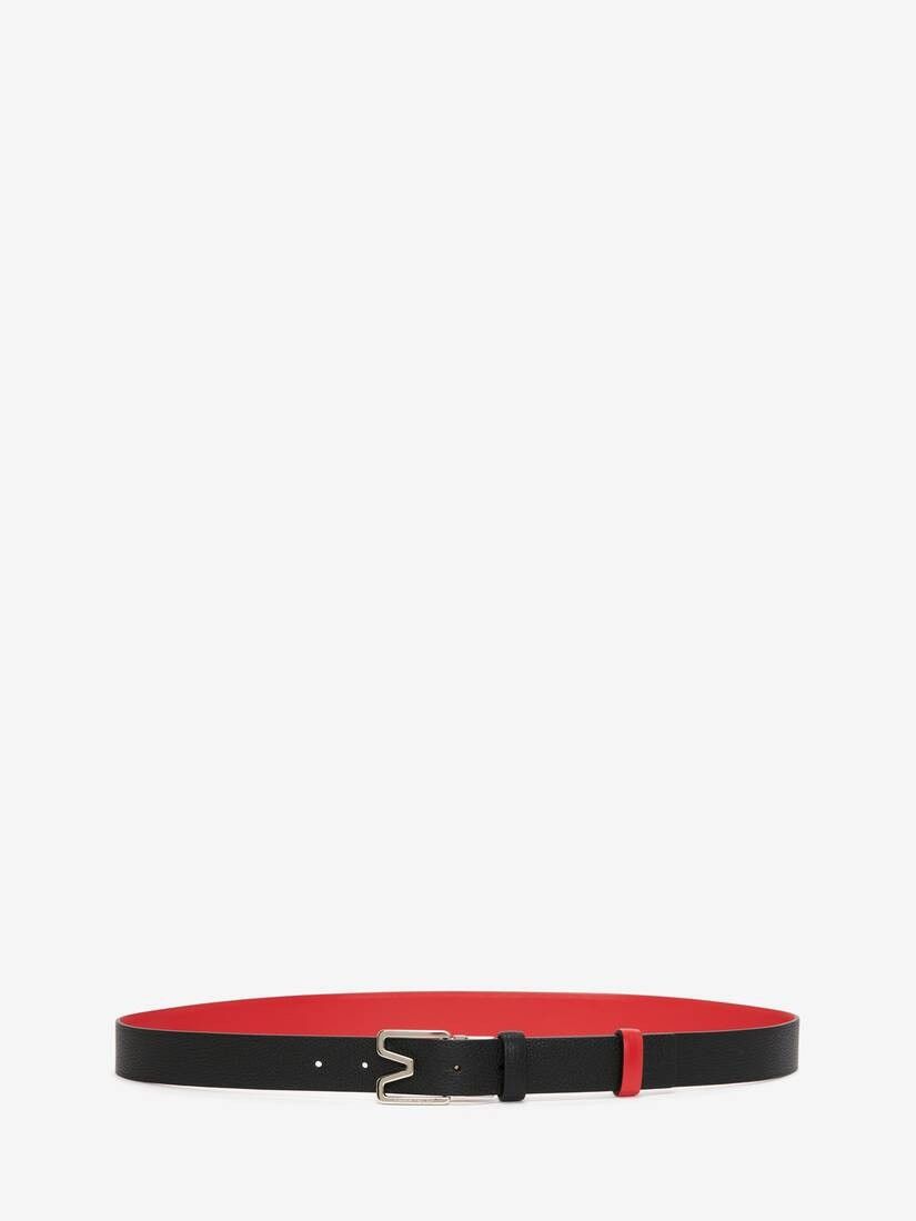 Alexander McQueen o1w1db10725 Size:85/Reversible M Belt in Black/Red Size ONE SIZE - 1 Thumbnail