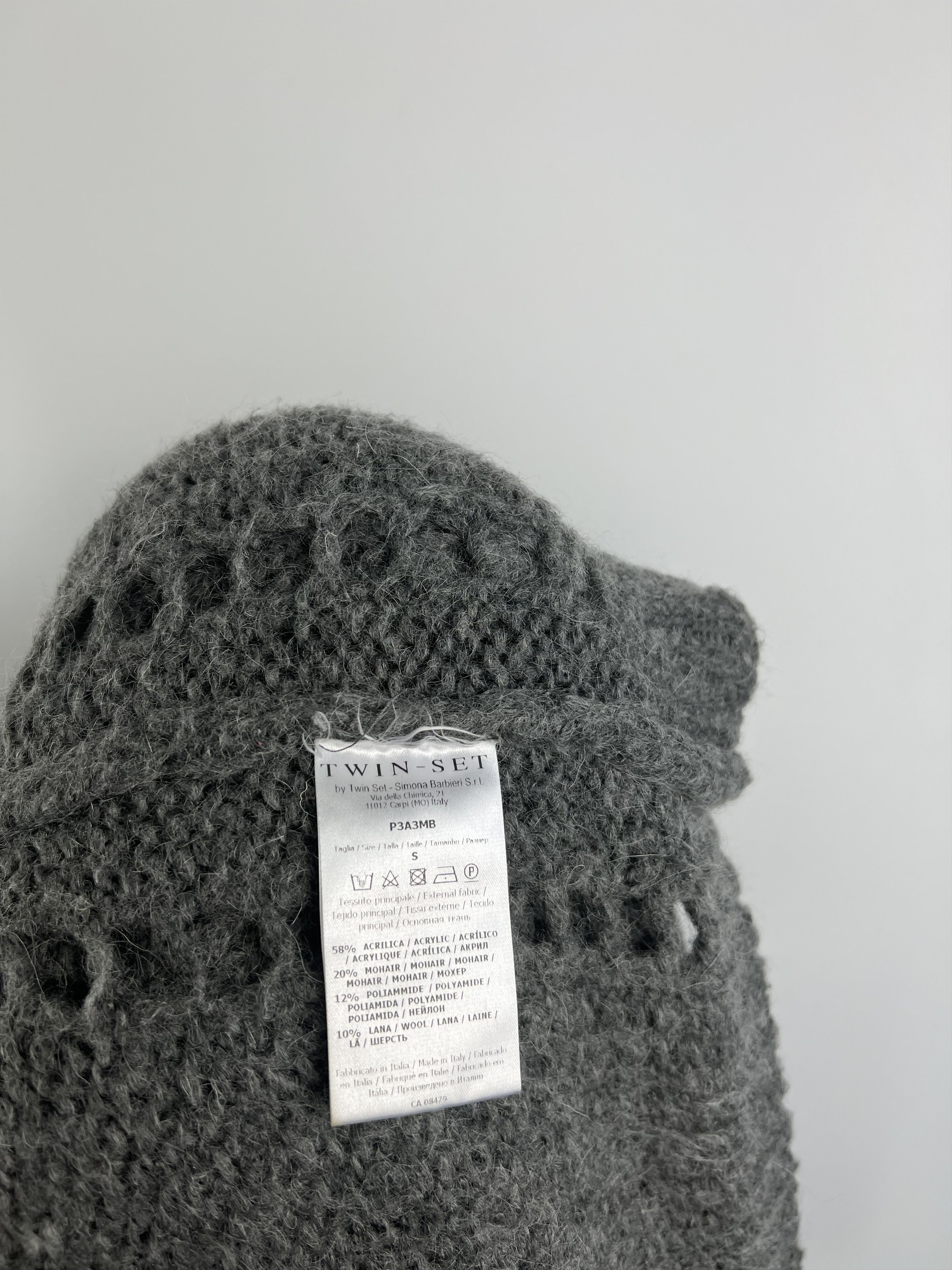 TWINSET Twin-Set Gray Mohair Wool Knitted Open Cardigan Size S Size S / US 4 / IT 40 - 6 Thumbnail
