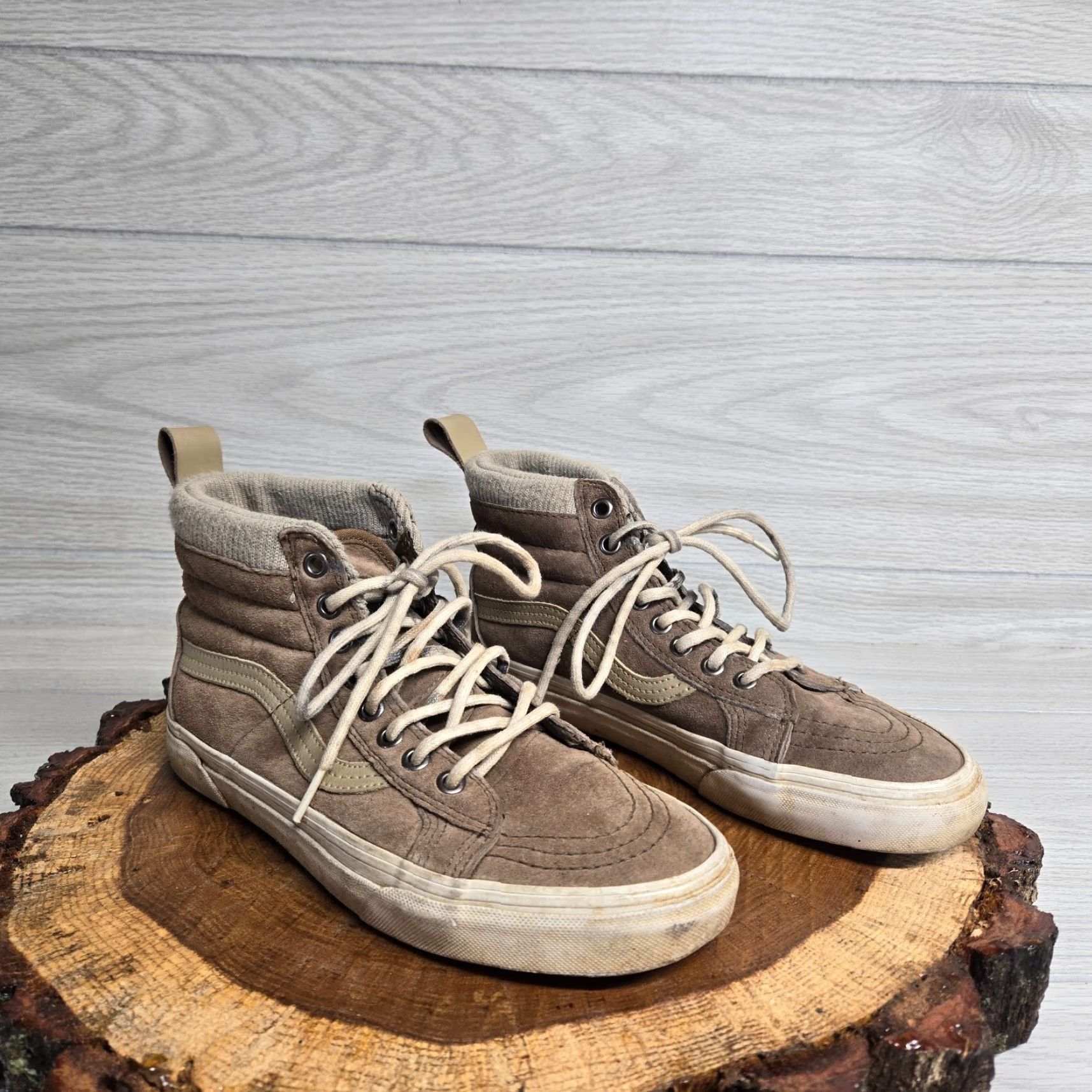 Vans Vans Off The Wall Scotchgard Leather Gray Suede High Top Men 5.5 Women 7 Shoes Size S / US 4 / IT 40 - 2 Thumbnail