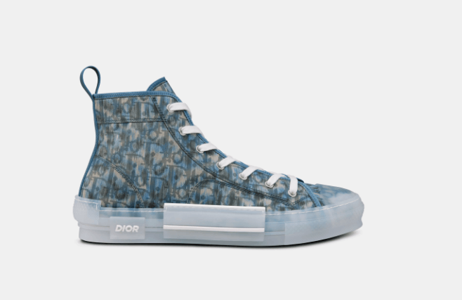 image of Birkenstock x Dior O1W1Db10224 Dior And Parley B23 High Top Sneaker In Blue, Men's (Size 9)