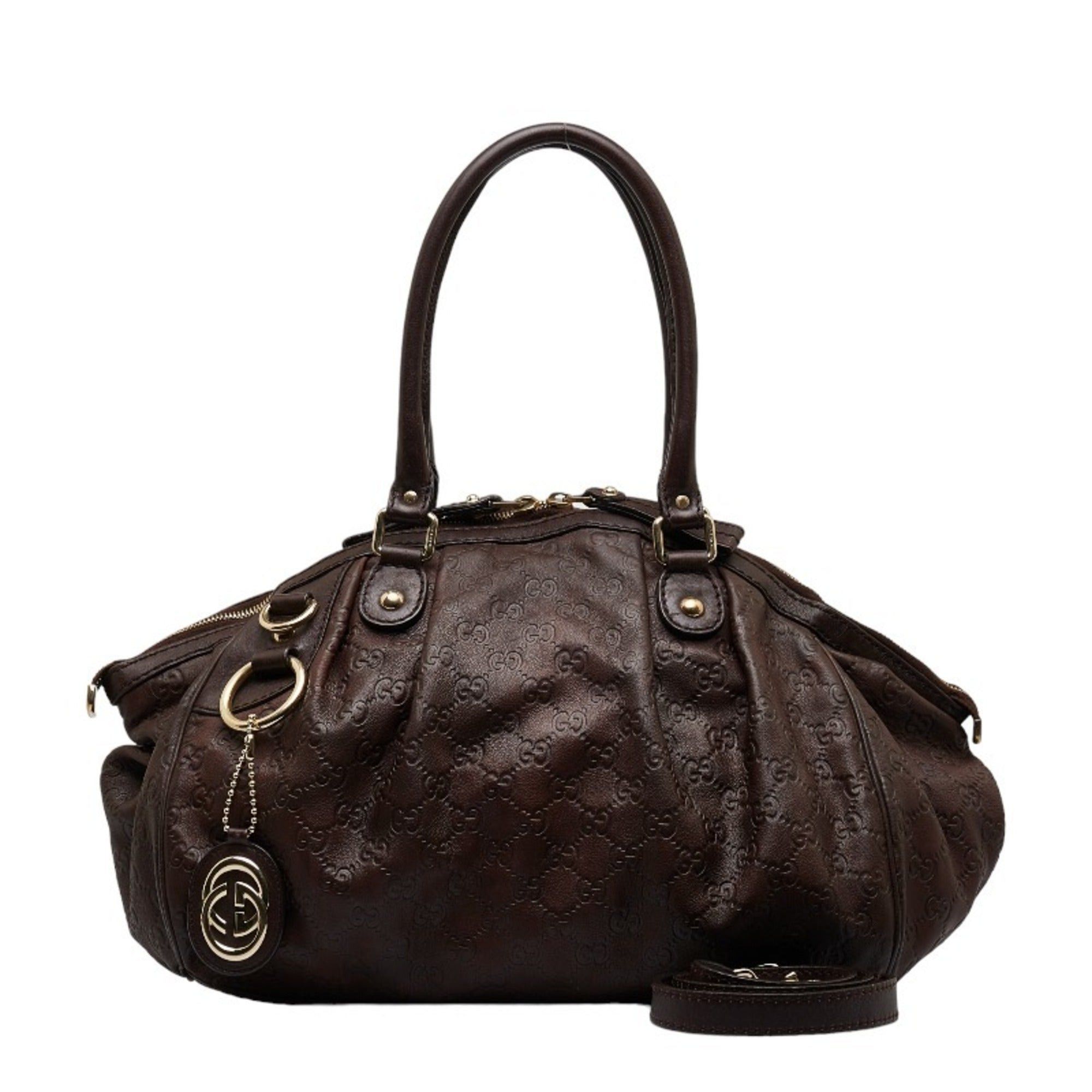 image of Guccisima Sookie Handbag Shoulder Bag 2Way 223974 Brown Leather Ladies, Women's