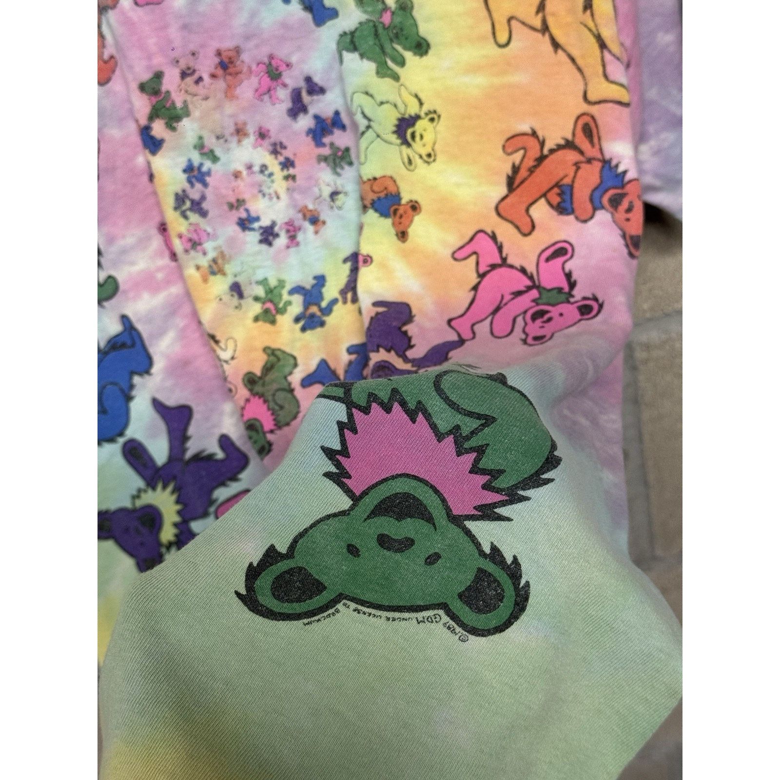 Grateful Dead Vtg 90s Grateful Dead bear Spiral Tie Dye Shirt Distressed Size US M / EU 48-50 / 2 - 4 Thumbnail