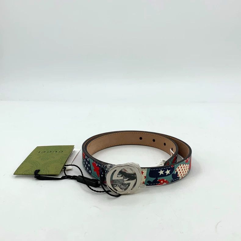 Gucci gucci multicolor strawberry print logo belt-dmc Size ONE SIZE - 1 Thumbnail