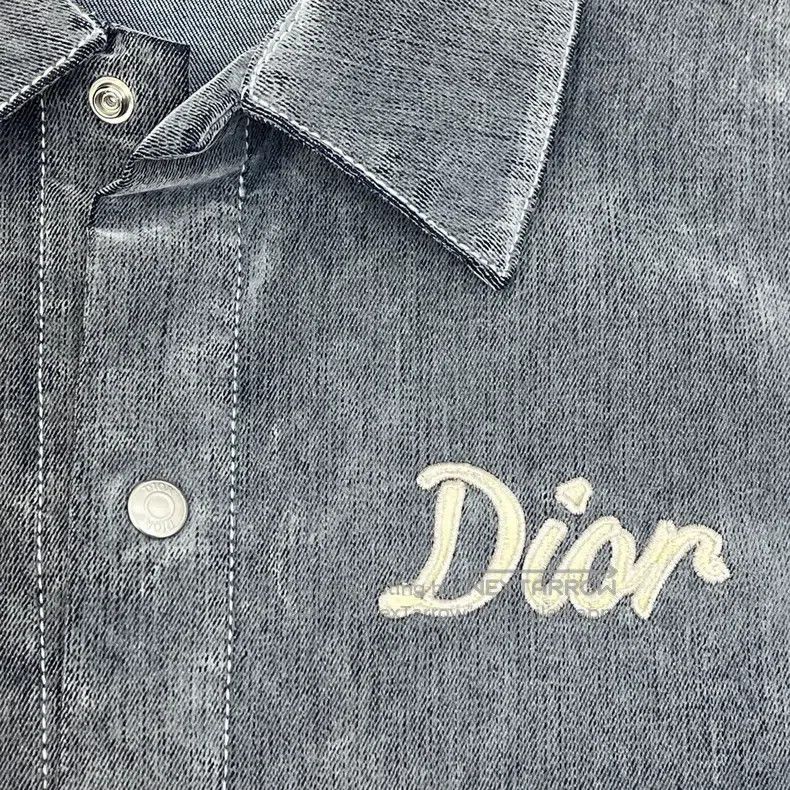 Dior Dior Gray classic logo velvet satin denim jacket Size US M / EU 48-50 / 2 - 8 Thumbnail
