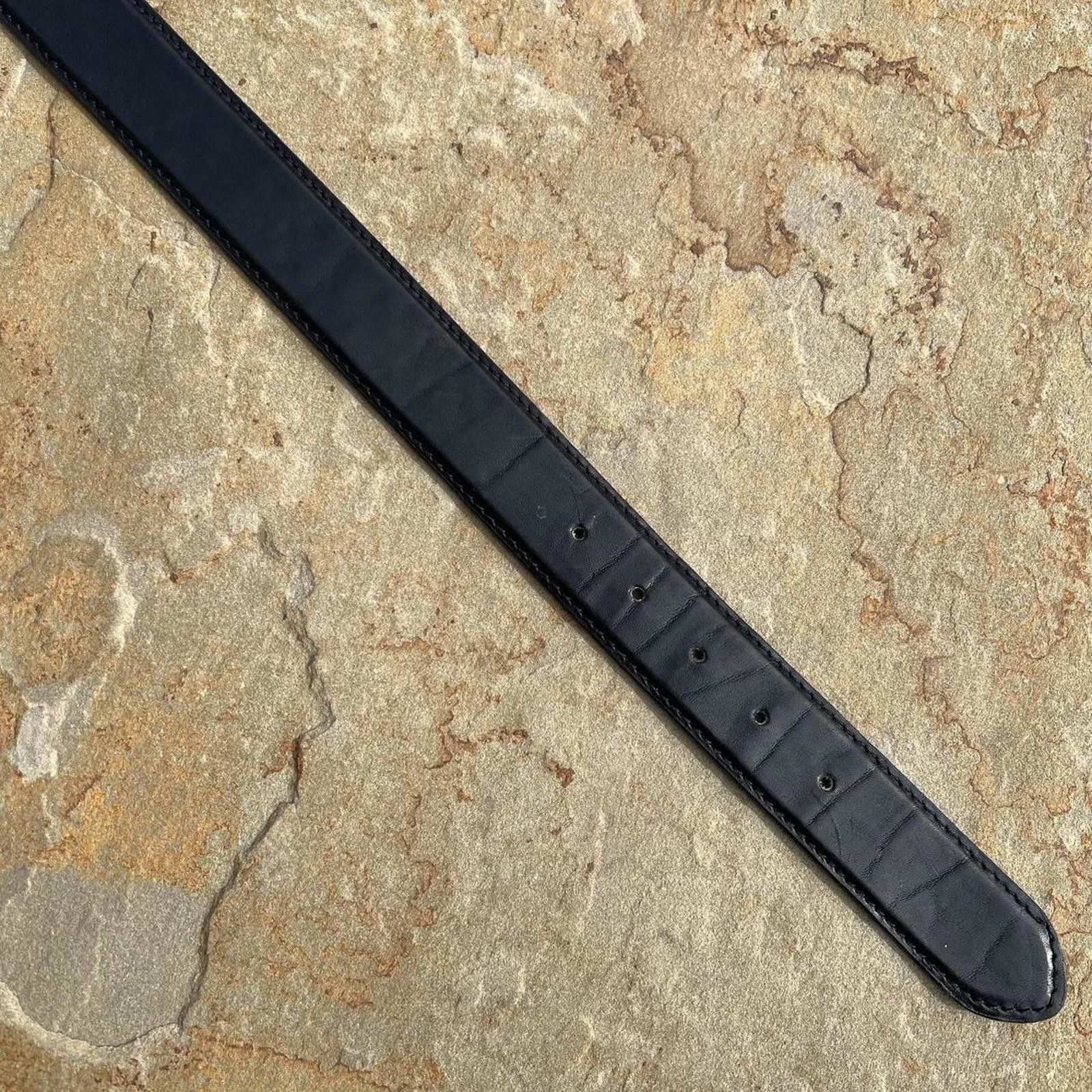 Other Y2K Oil Tanned Black Wide Full Leather Belt Size ONE SIZE - 5 Thumbnail