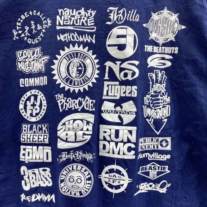 Vintage Vtg I LOVE HIP HOP Music Festival Wutang Nas Run Dmc Tee Size L / US 10 / IT 46 - 5 Thumbnail